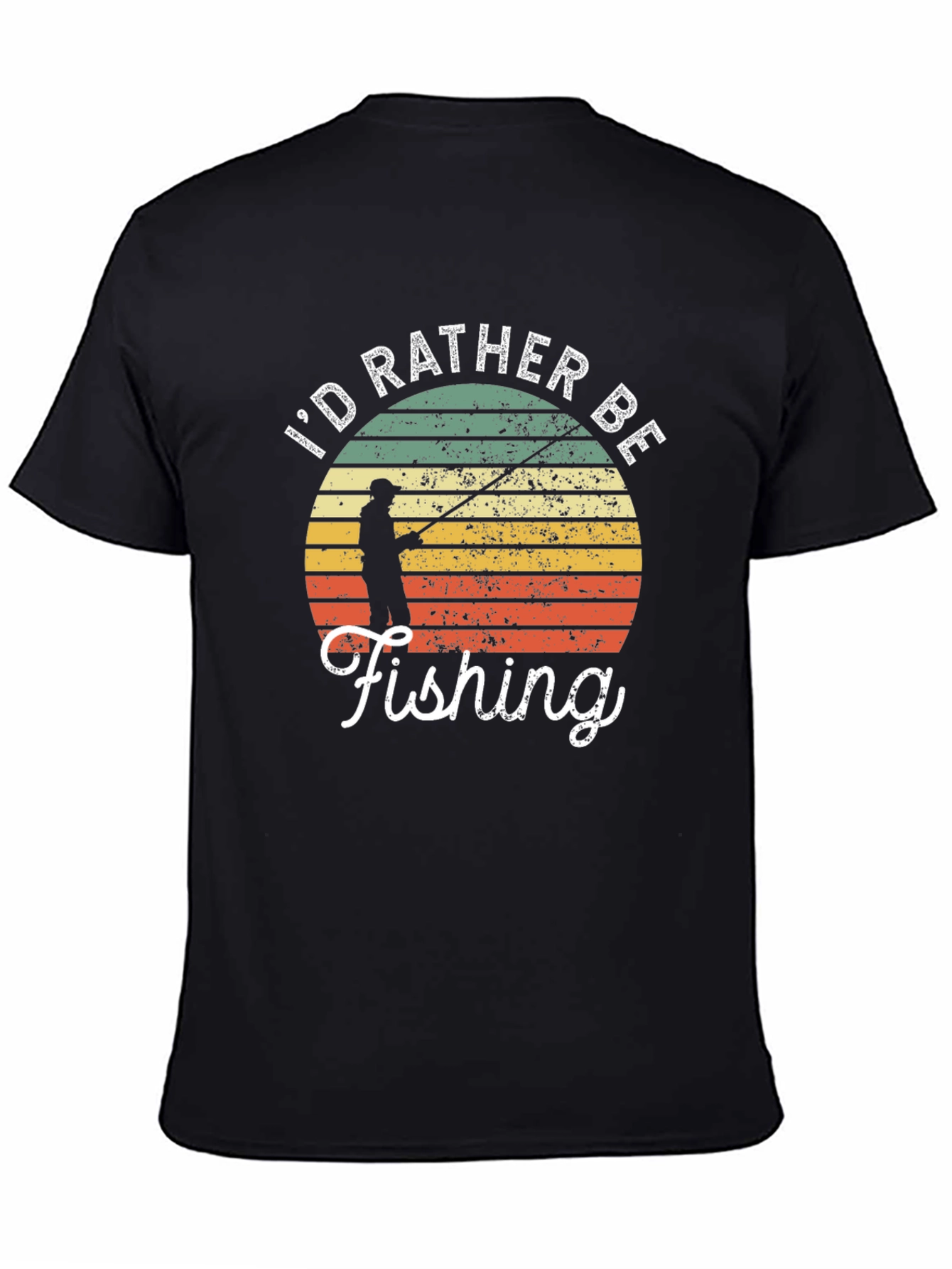 Id Rather Be Fishing T-Shirt Retro Angler Tee