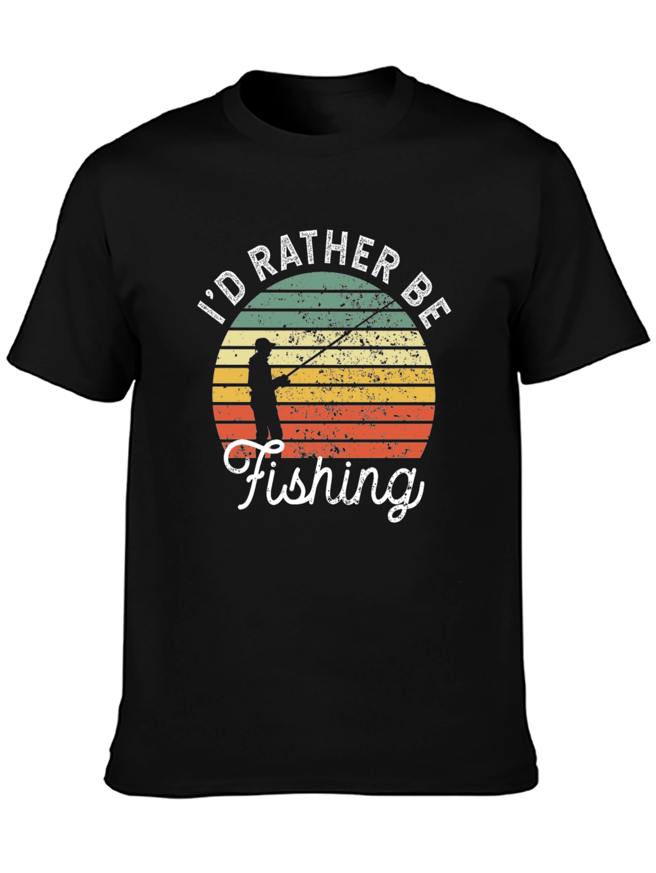 Id Rather Be Fishing T-Shirt Retro Angler Tee