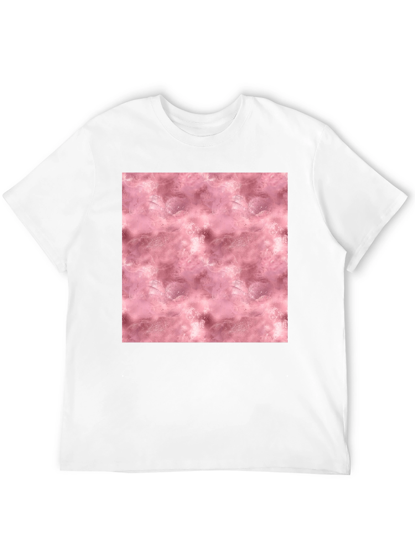 Stylish Black Tee with Abstract Pink Pattern