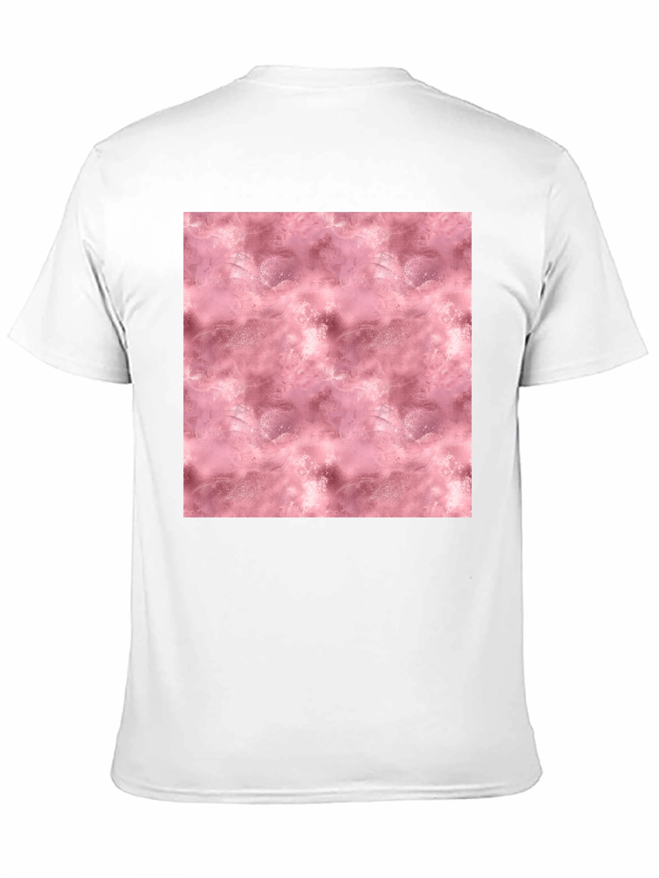 Stylish Black Tee with Abstract Pink Pattern