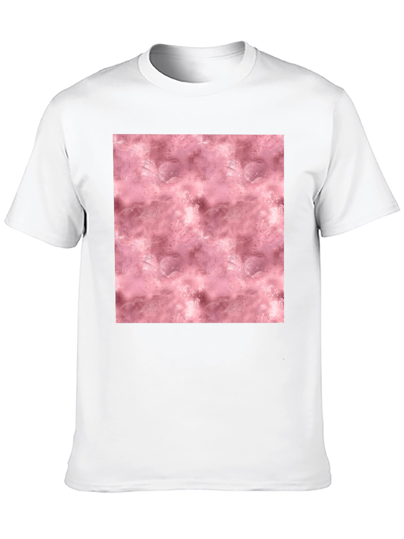 Stylish Black Tee with Abstract Pink Pattern