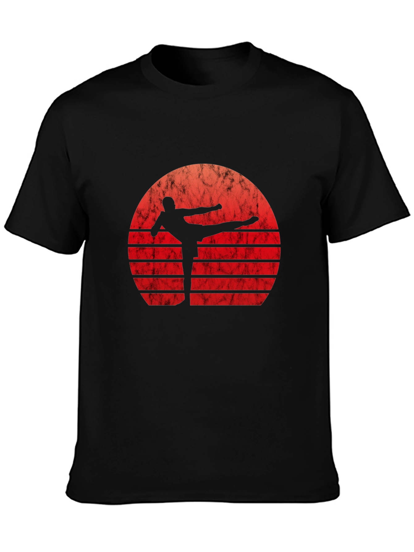 Retro Martial Arts Sunset Graphic Tee