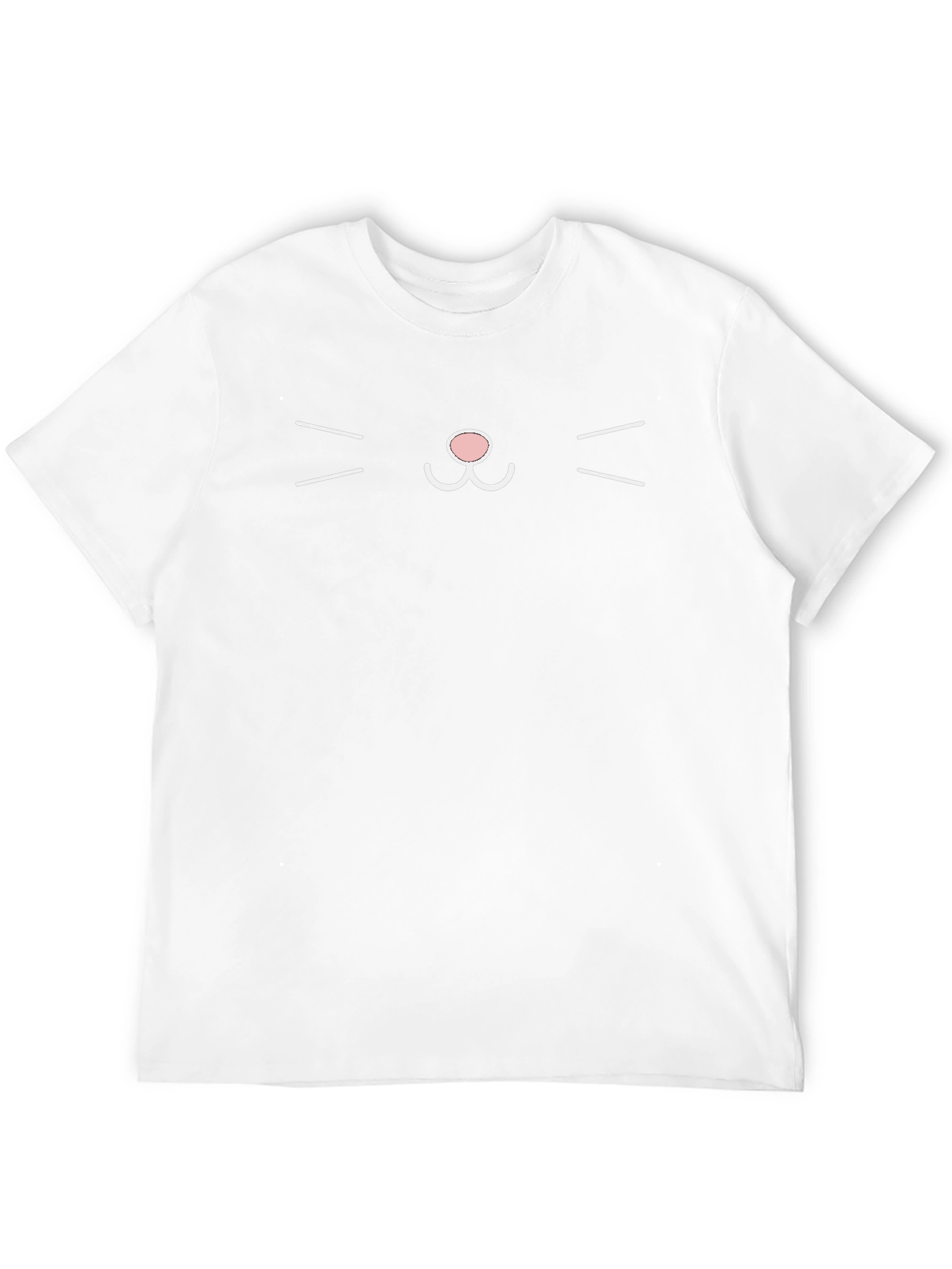 Cute Cat Face Graphic Tee - Black