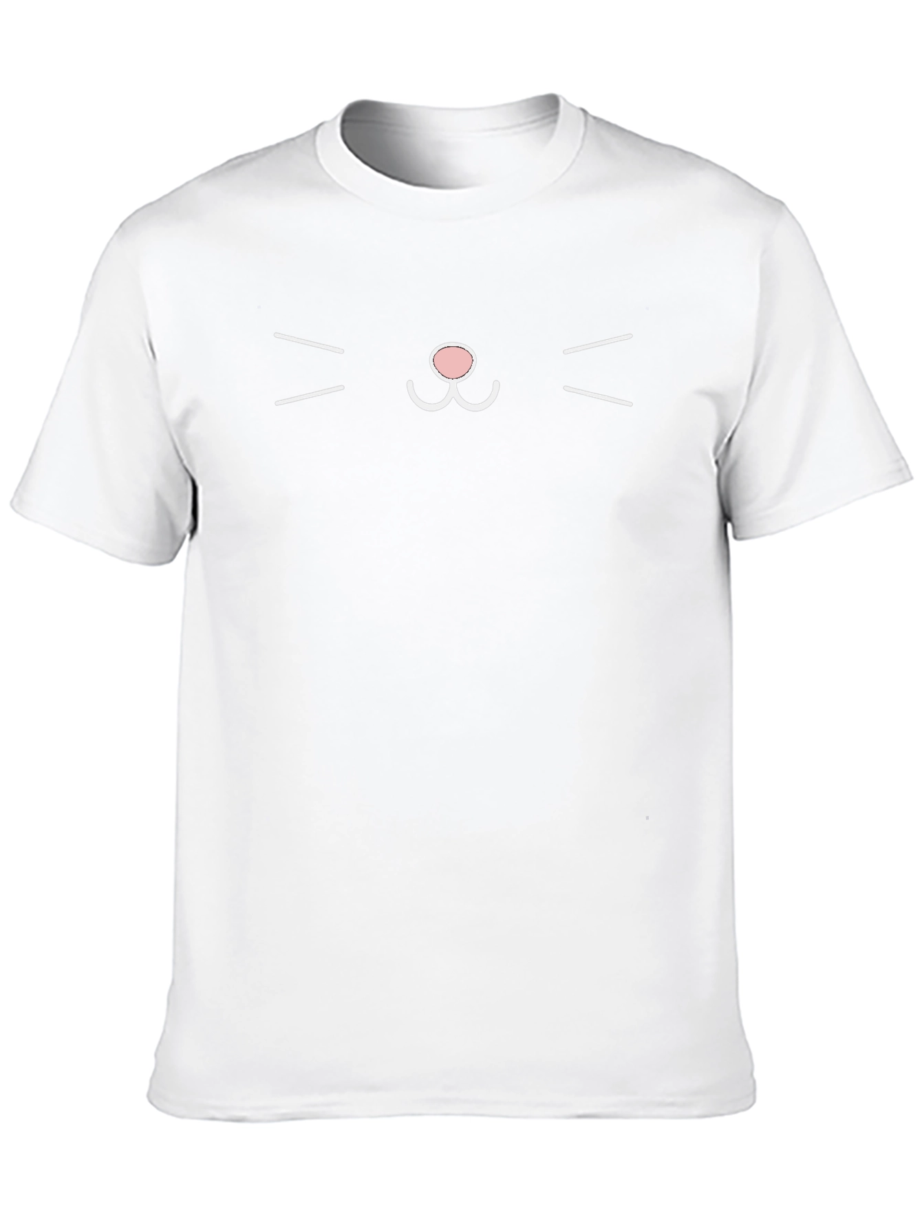 Cute Cat Face Graphic Tee - Black
