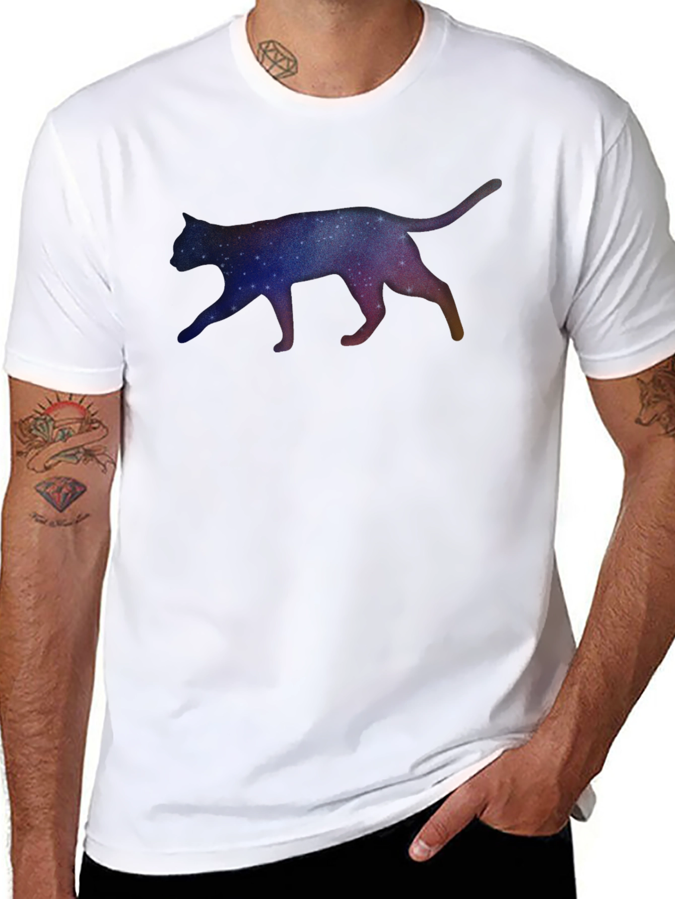 Cosmic Cat Graphic Tee - Unique Unisex T-Shirt