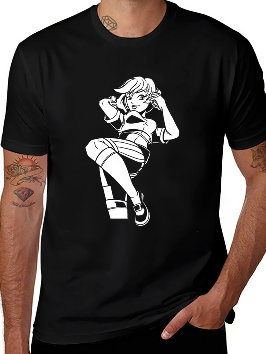 Graphic Anime Girl T-Shirt - Stylish Cotton Tee