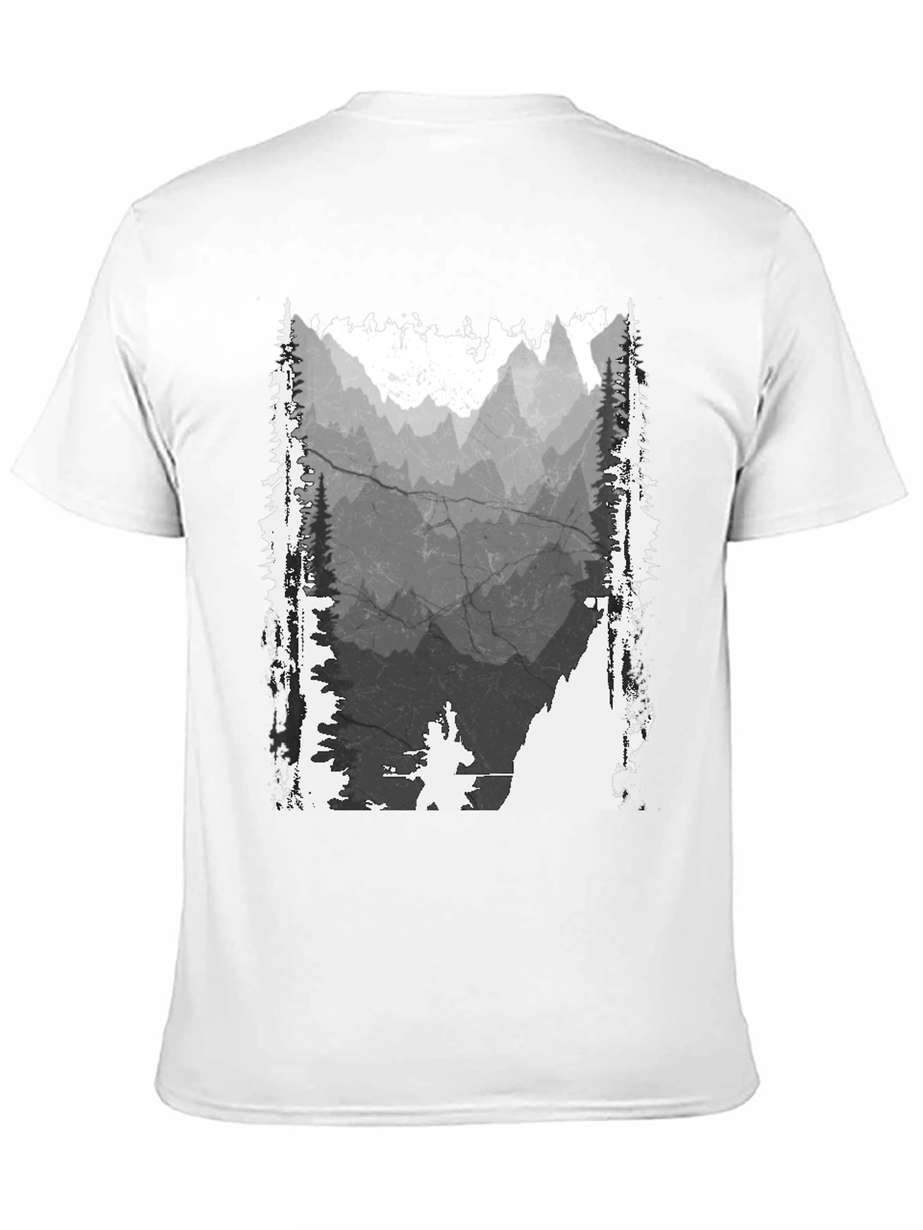 Mountain Graphic T-Shirt - Distressed Print