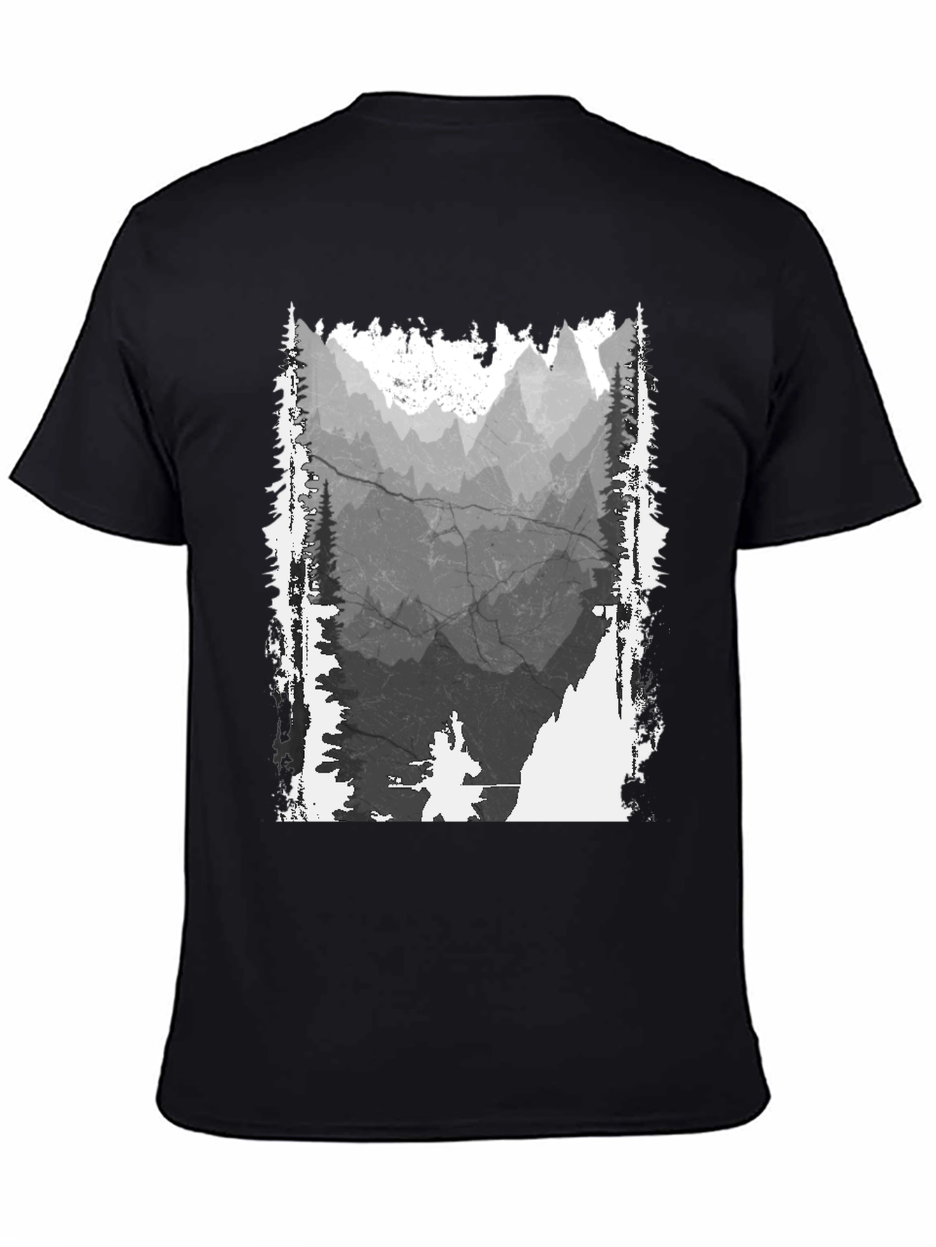 Mountain Graphic T-Shirt - Distressed Print