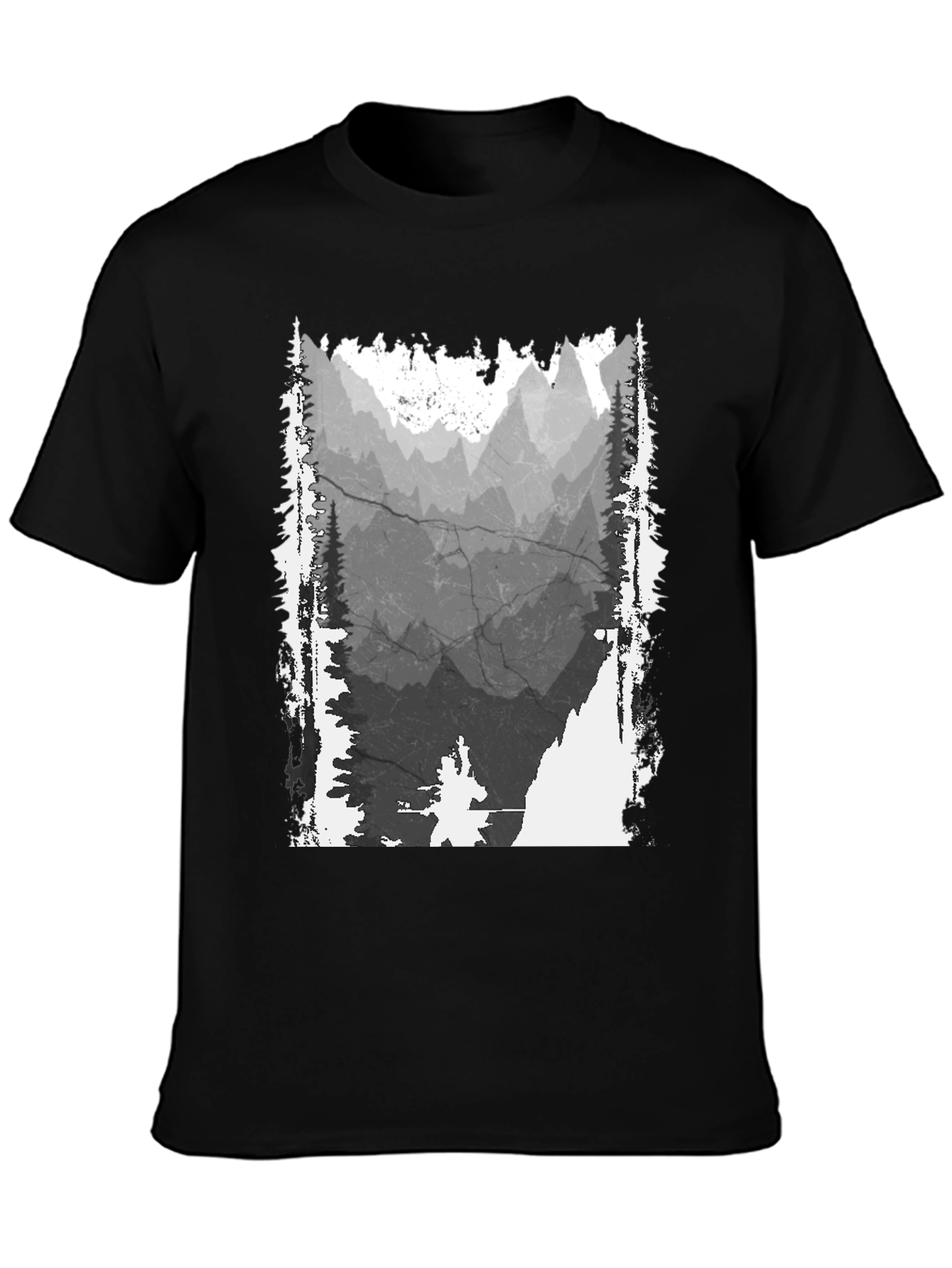 Mountain Graphic T-Shirt - Distressed Print