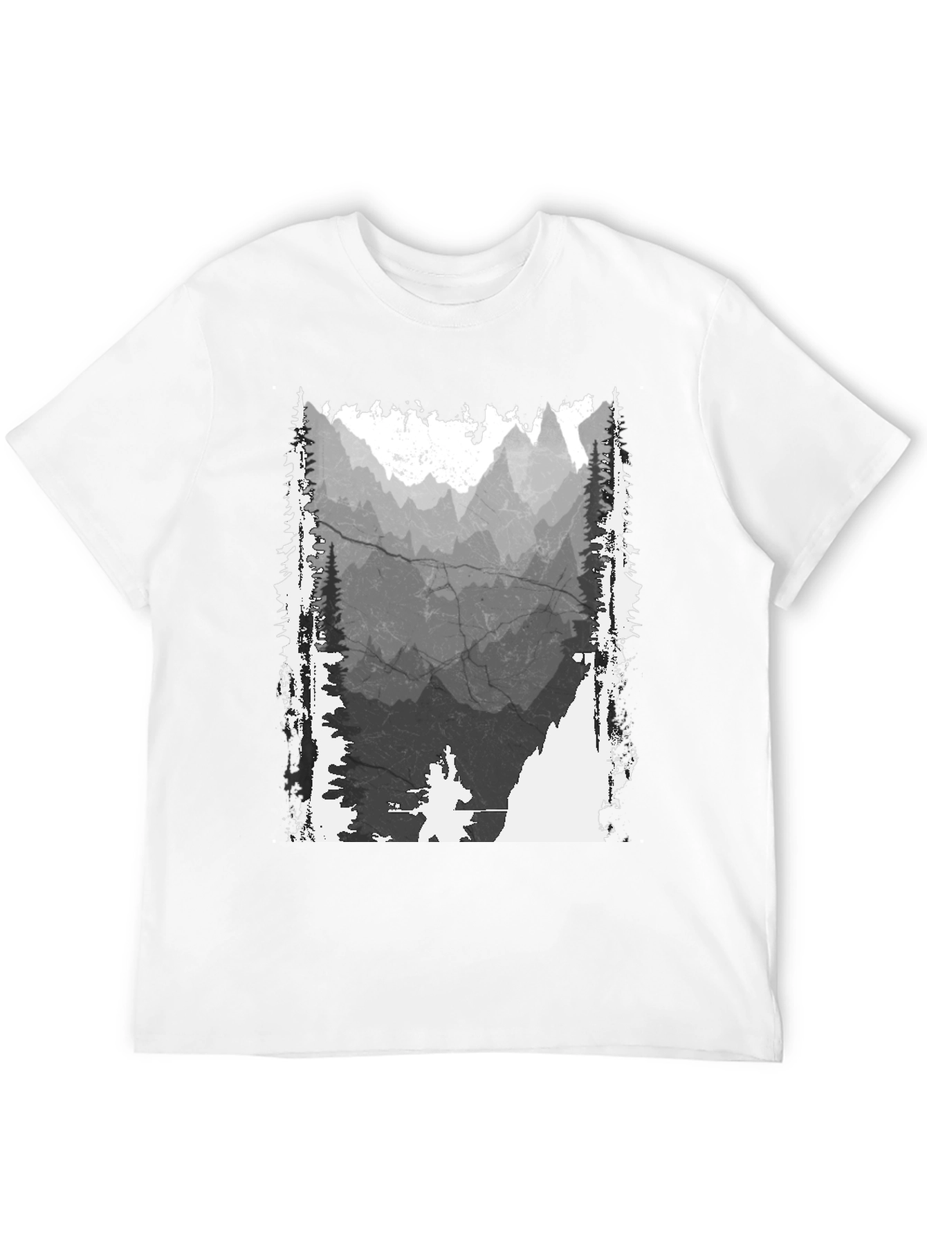 Mountain Graphic T-Shirt - Distressed Print