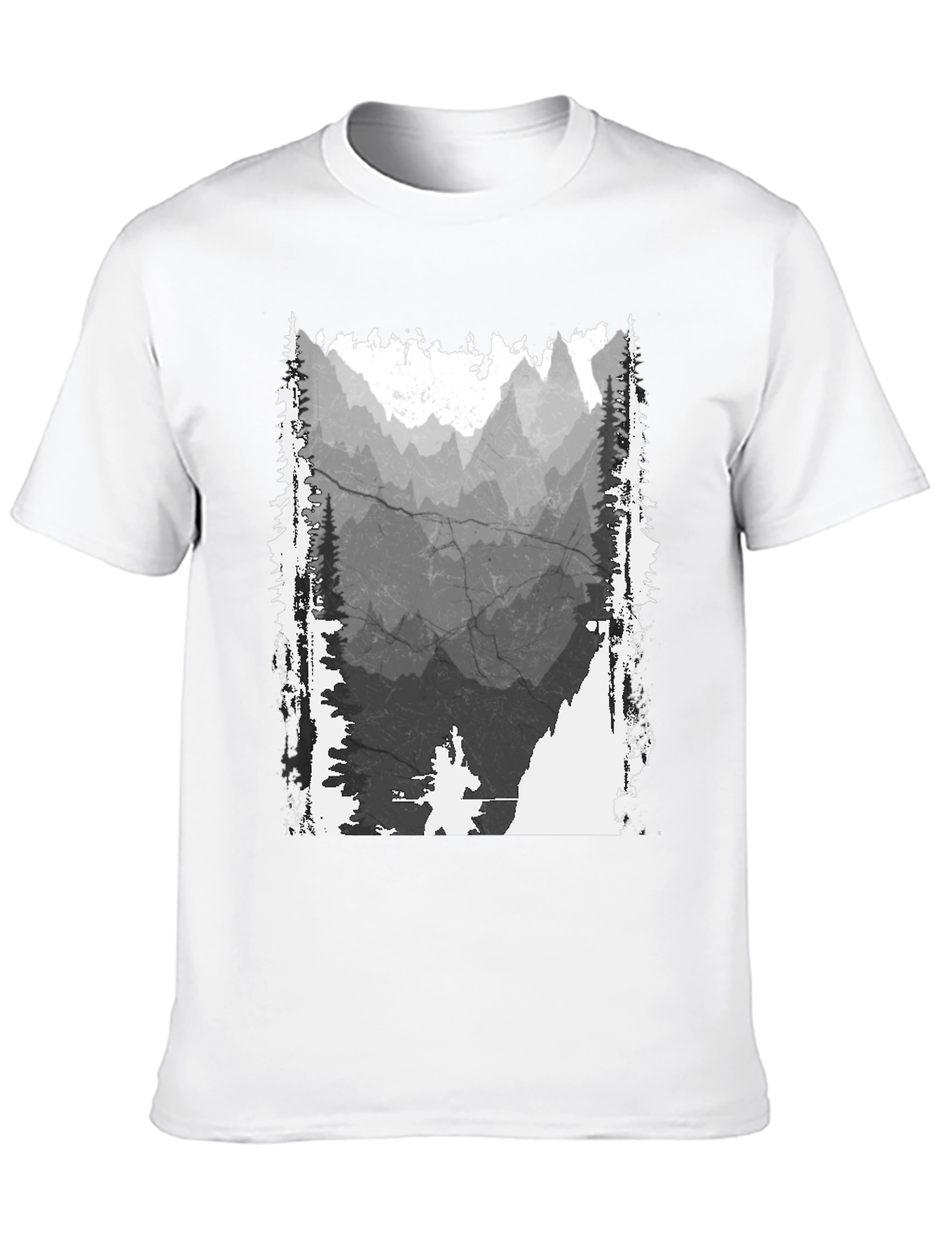 Mountain Graphic T-Shirt - Distressed Print
