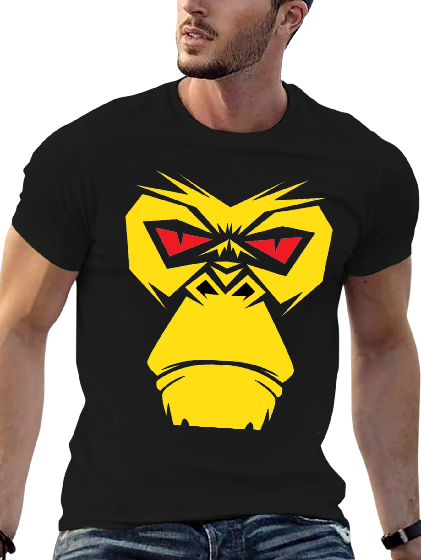 Bold Gorilla Graphic Tee - Black Cotton Blend