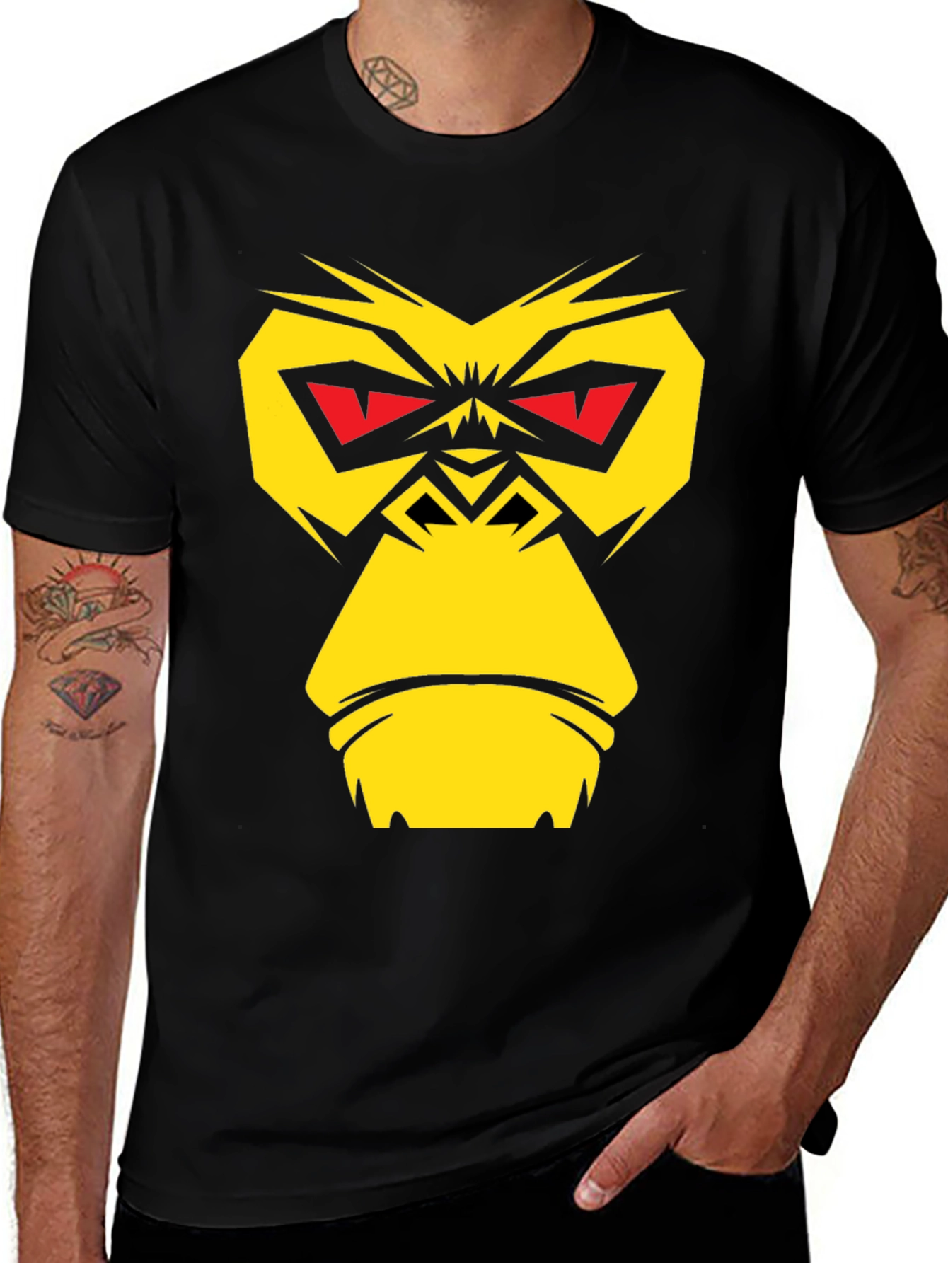 Bold Gorilla Graphic Tee - Black Cotton Blend