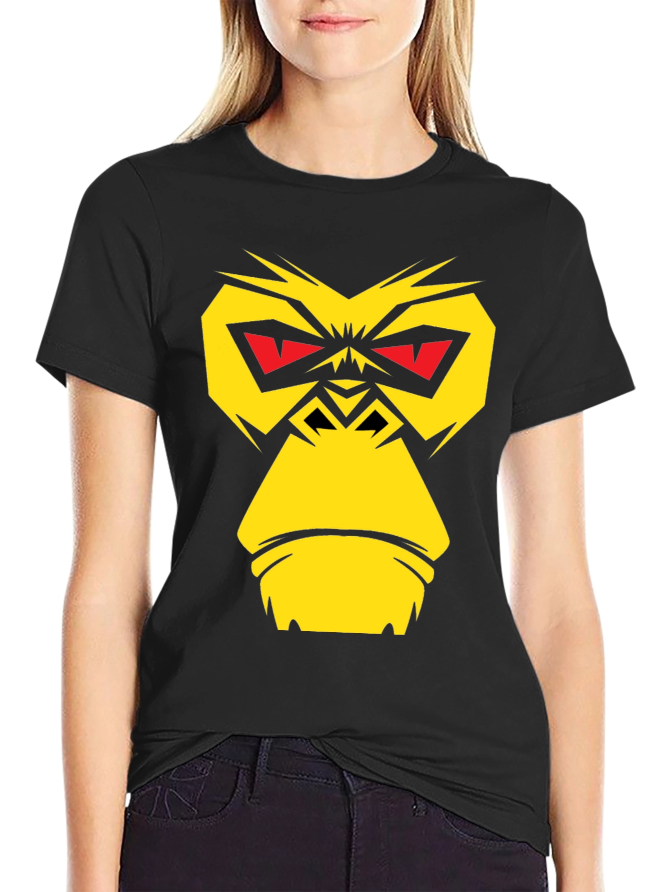 Bold Gorilla Graphic Tee - Black Cotton Blend