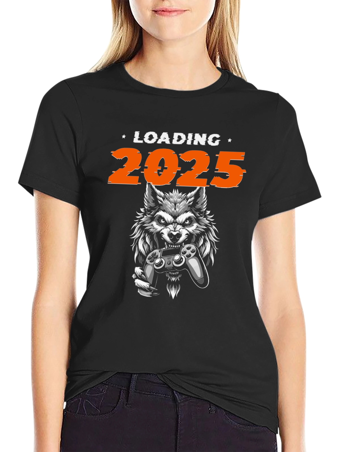 Loading 2025 Wolf Gamer Black T-Shirt