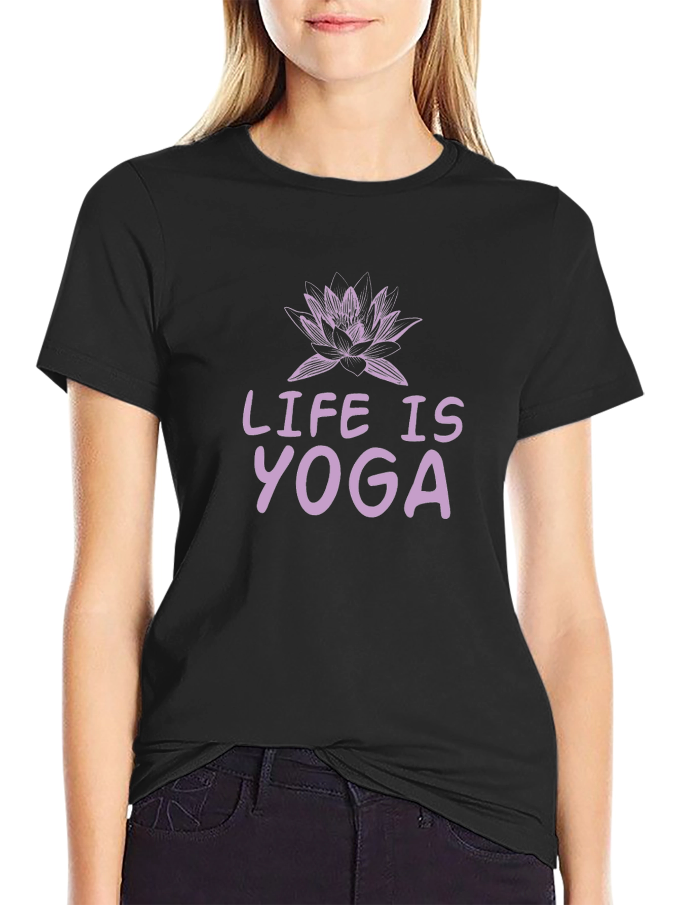 Life is Yoga T-Shirt - Lotus Design