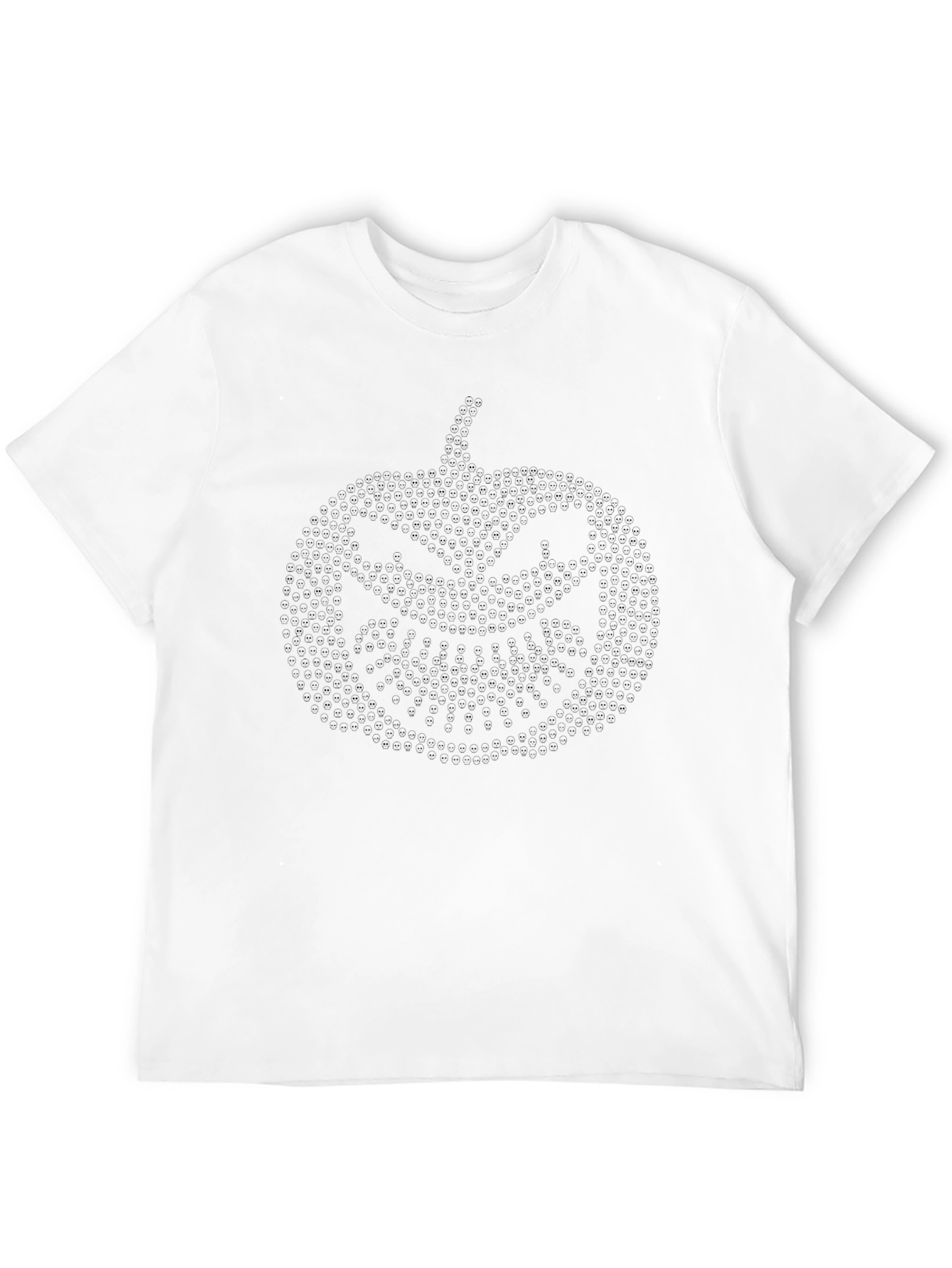 Mens Halloween Pumpkin Face Black T-Shirt