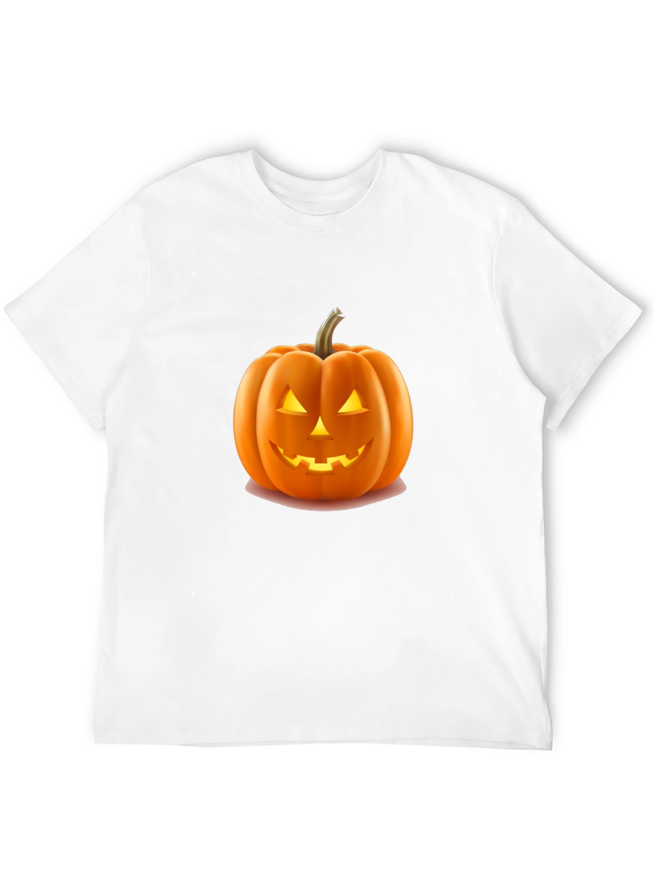 Halloween Pumpkin Graphic Tee - Black Cotton Shirt