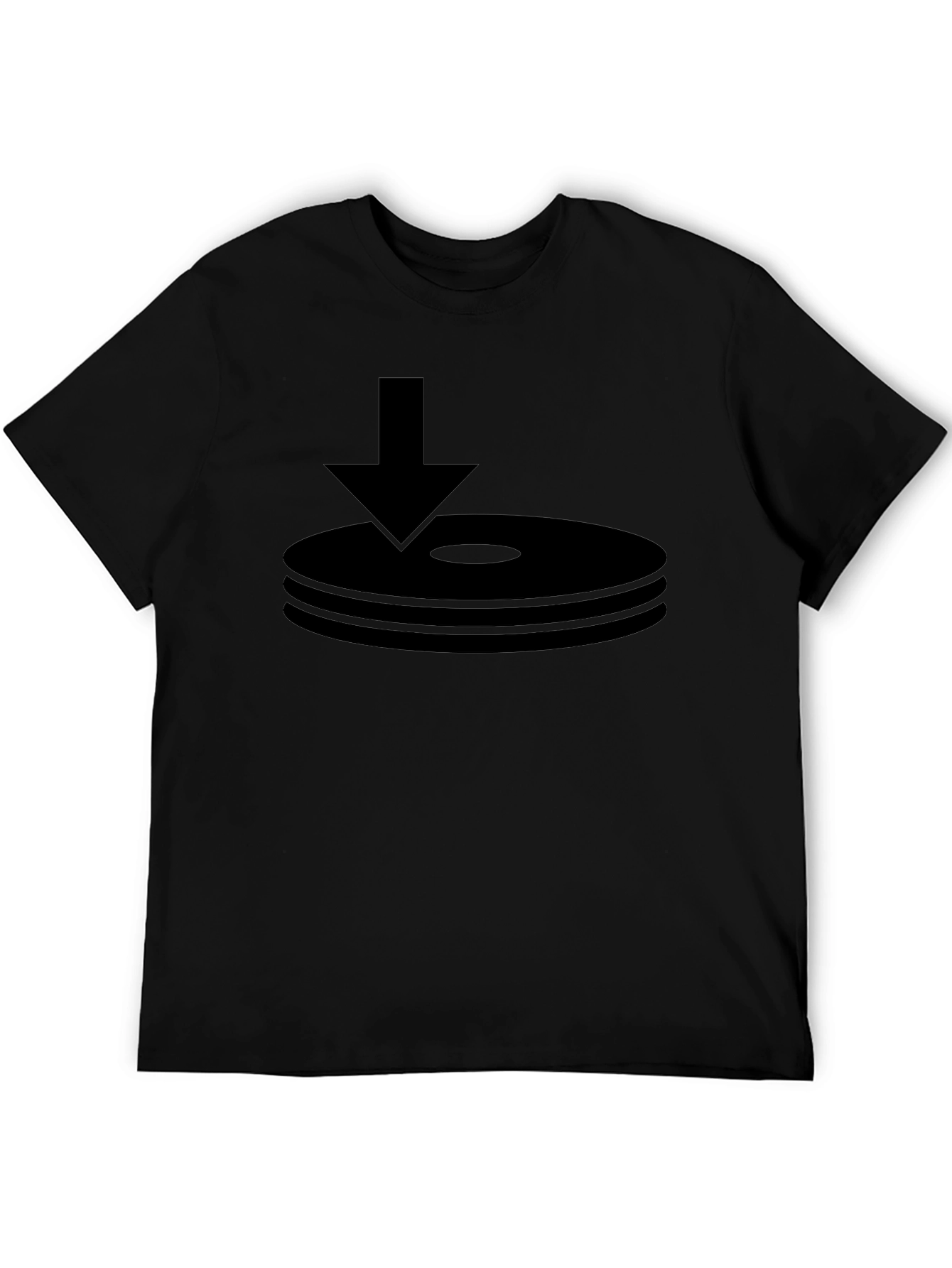 Black T-Shirt with Download Icon