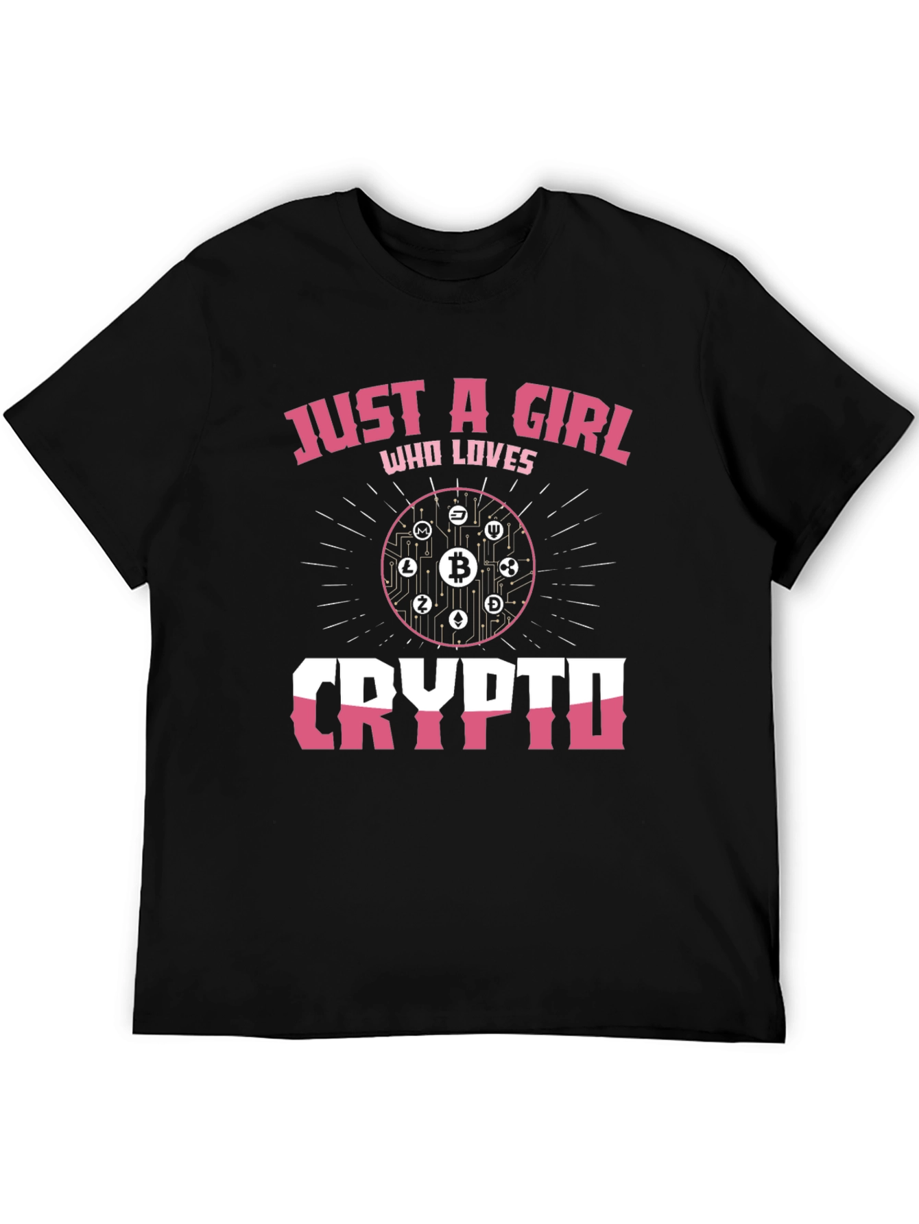 Just A Girl Who Loves Crypto Black T-Shirt