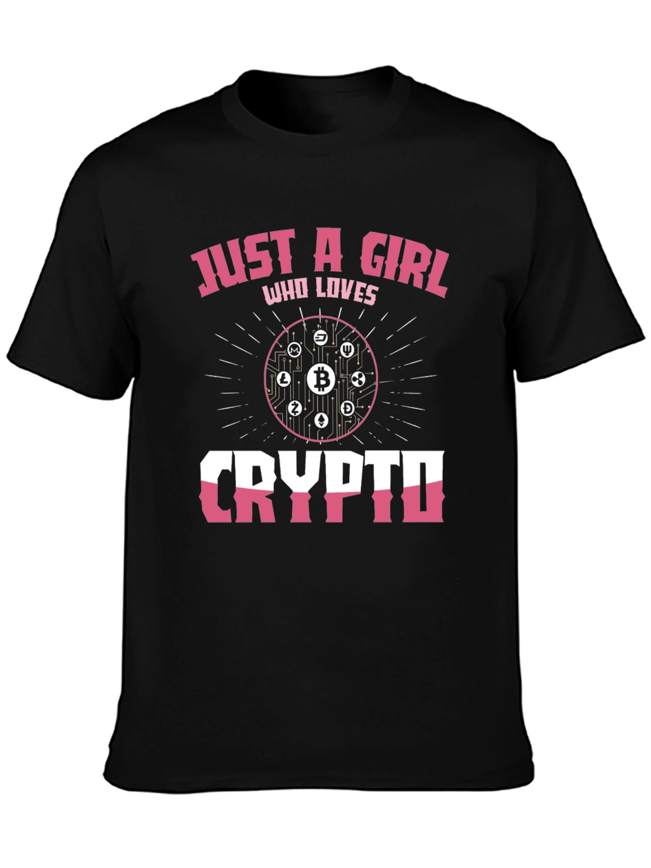 Just A Girl Who Loves Crypto Black T-Shirt