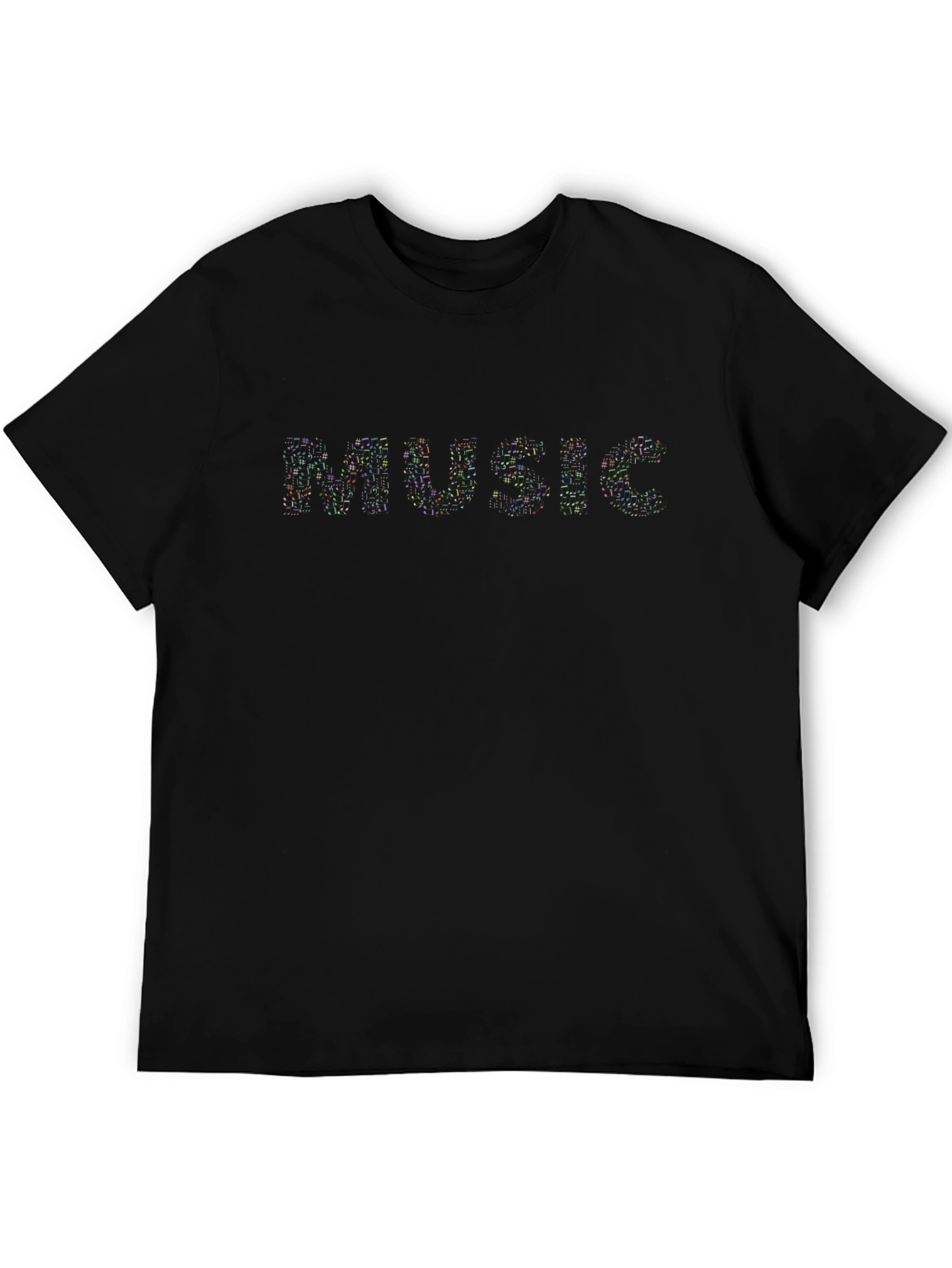 Music Notes Design Black T-Shirt