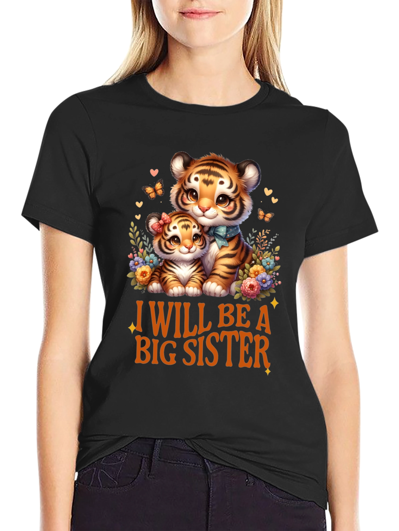 I Will Be A Big Sister Cute Tiger T-Shirt
