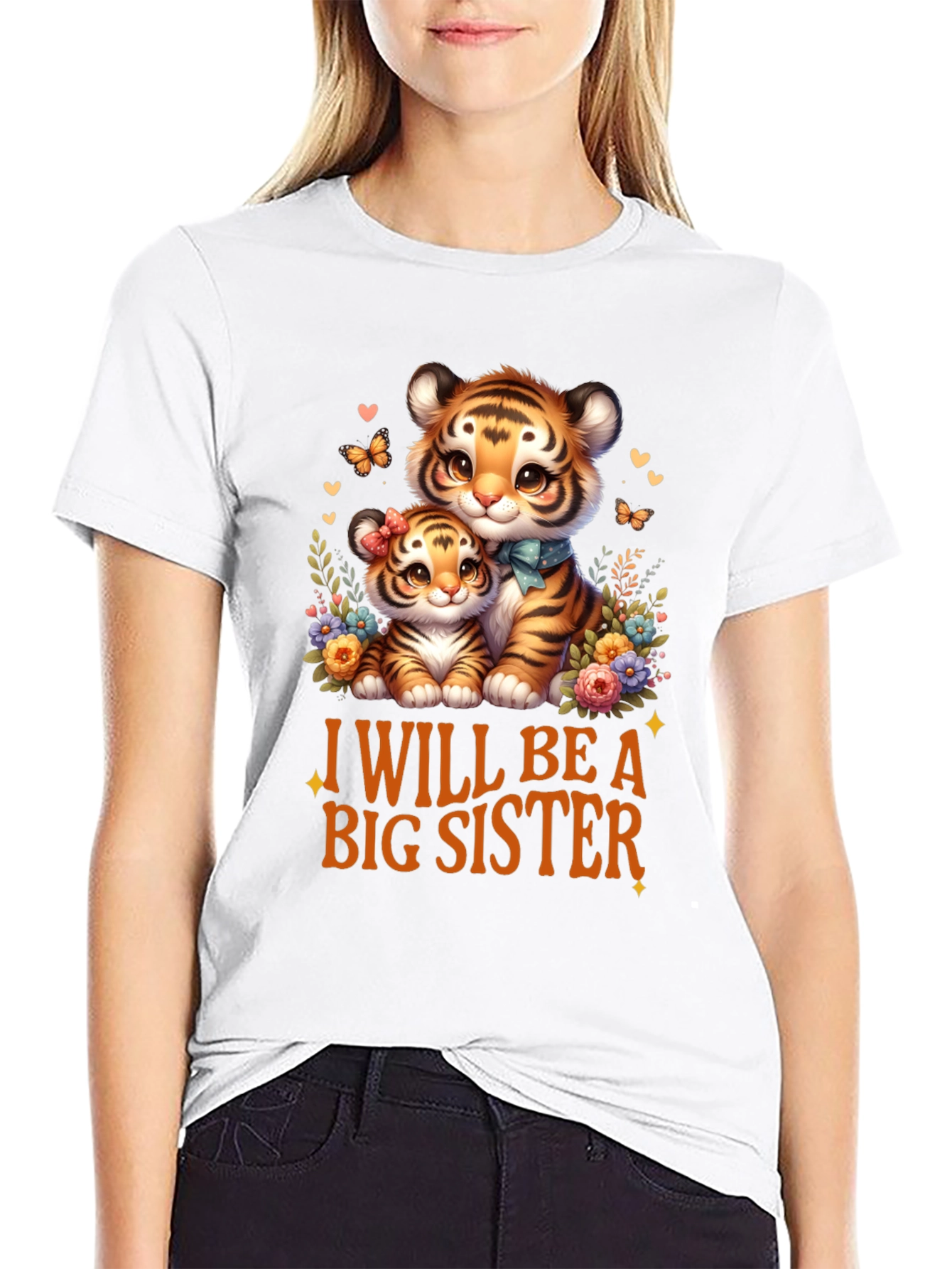 I Will Be A Big Sister Cute Tiger T-Shirt