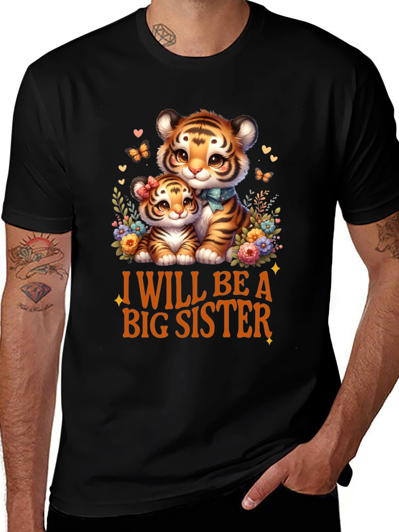 I Will Be A Big Sister Cute Tiger T-Shirt