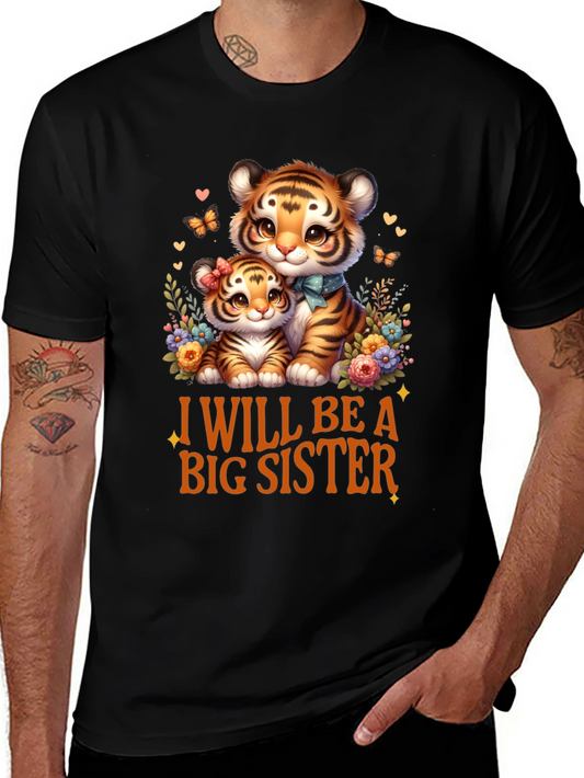 I Will Be A Big Sister Cute Tiger T-Shirt