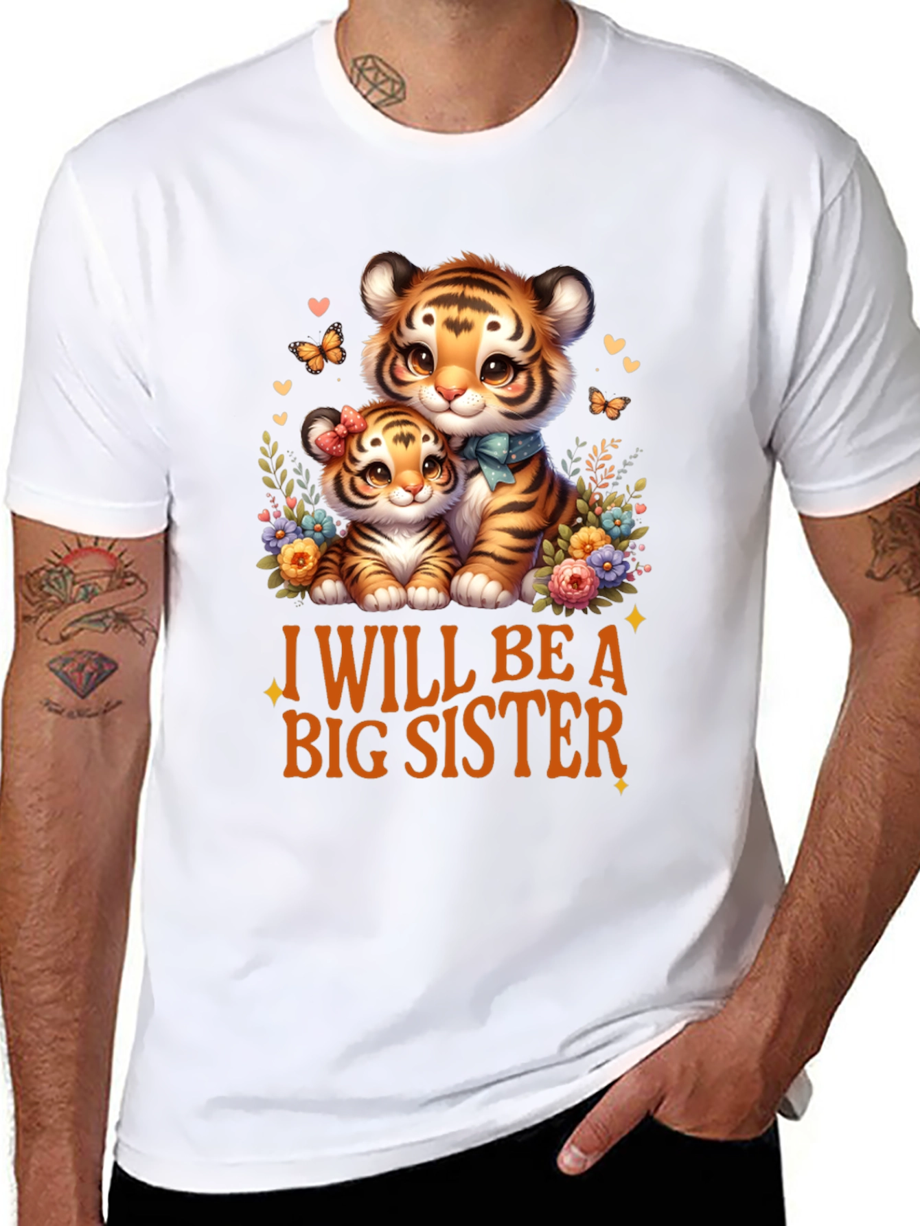 I Will Be A Big Sister Cute Tiger T-Shirt