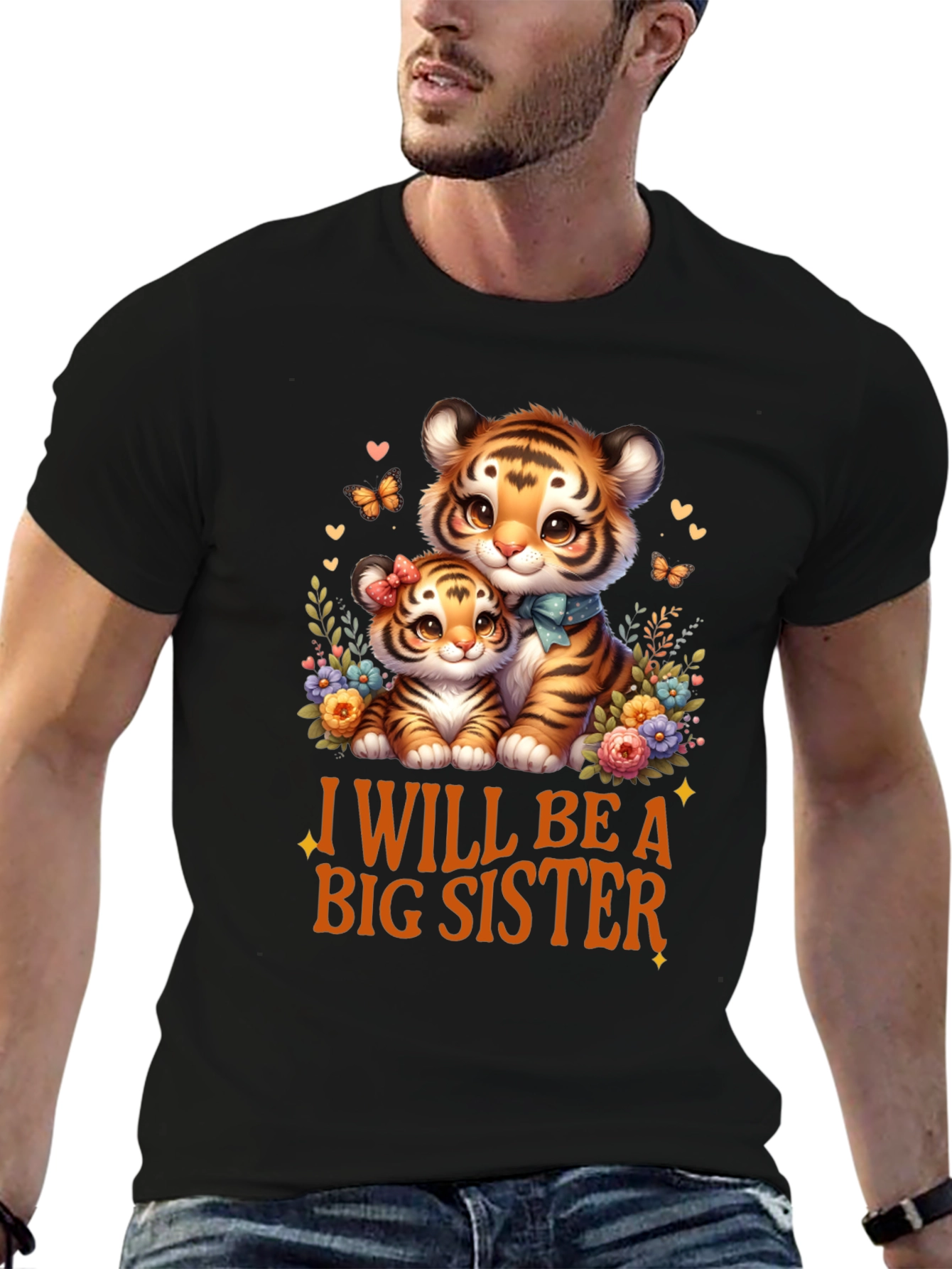 I Will Be A Big Sister Cute Tiger T-Shirt
