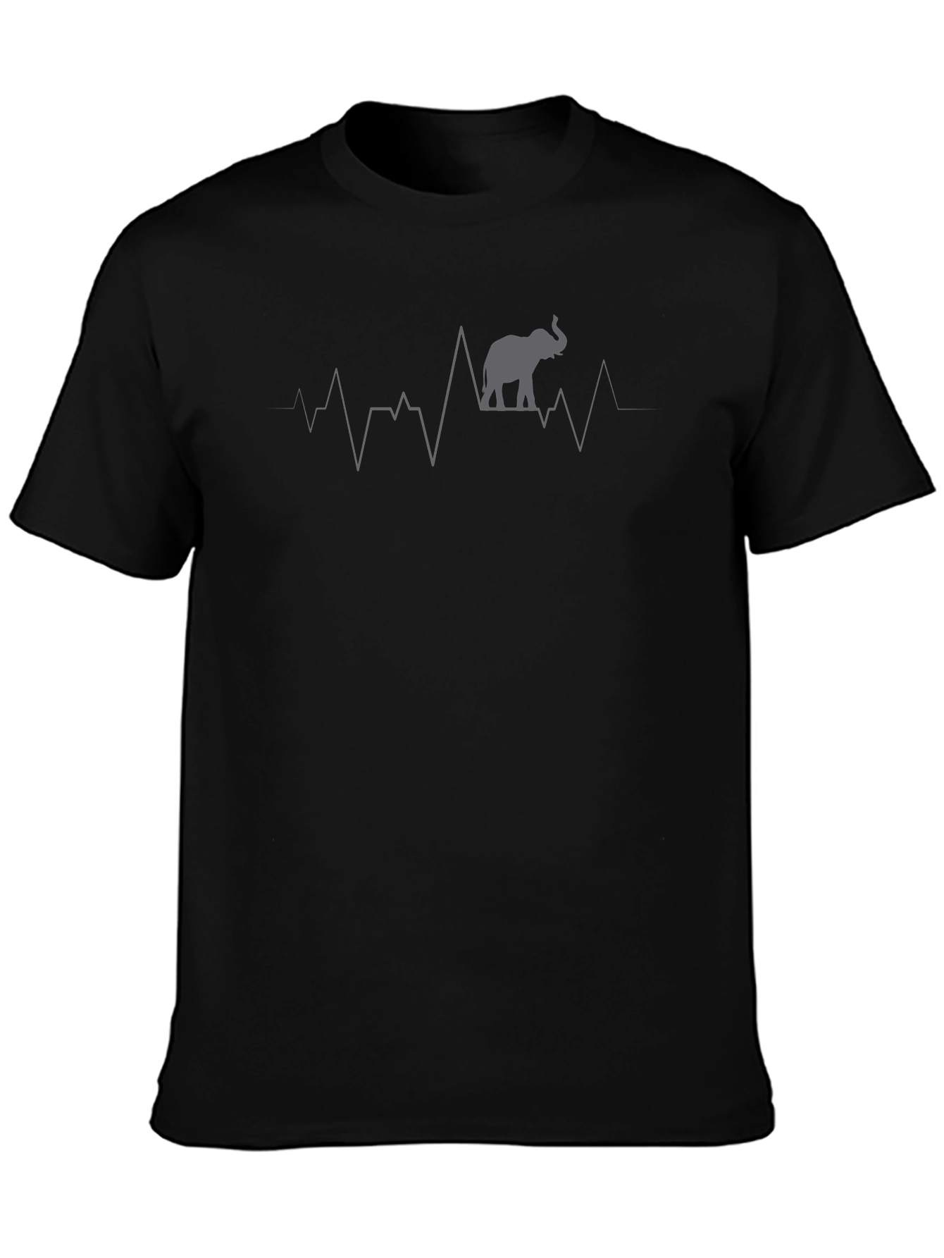 Elephant Heartbeat Graphic Tee - Black