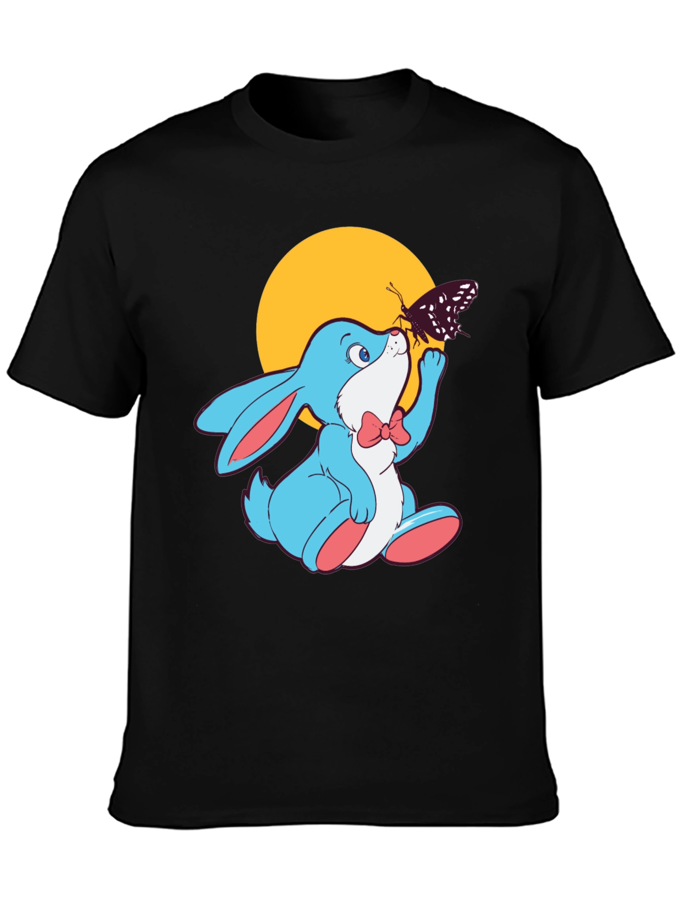 Cute Bunny with Butterfly Graphic T-Shirt