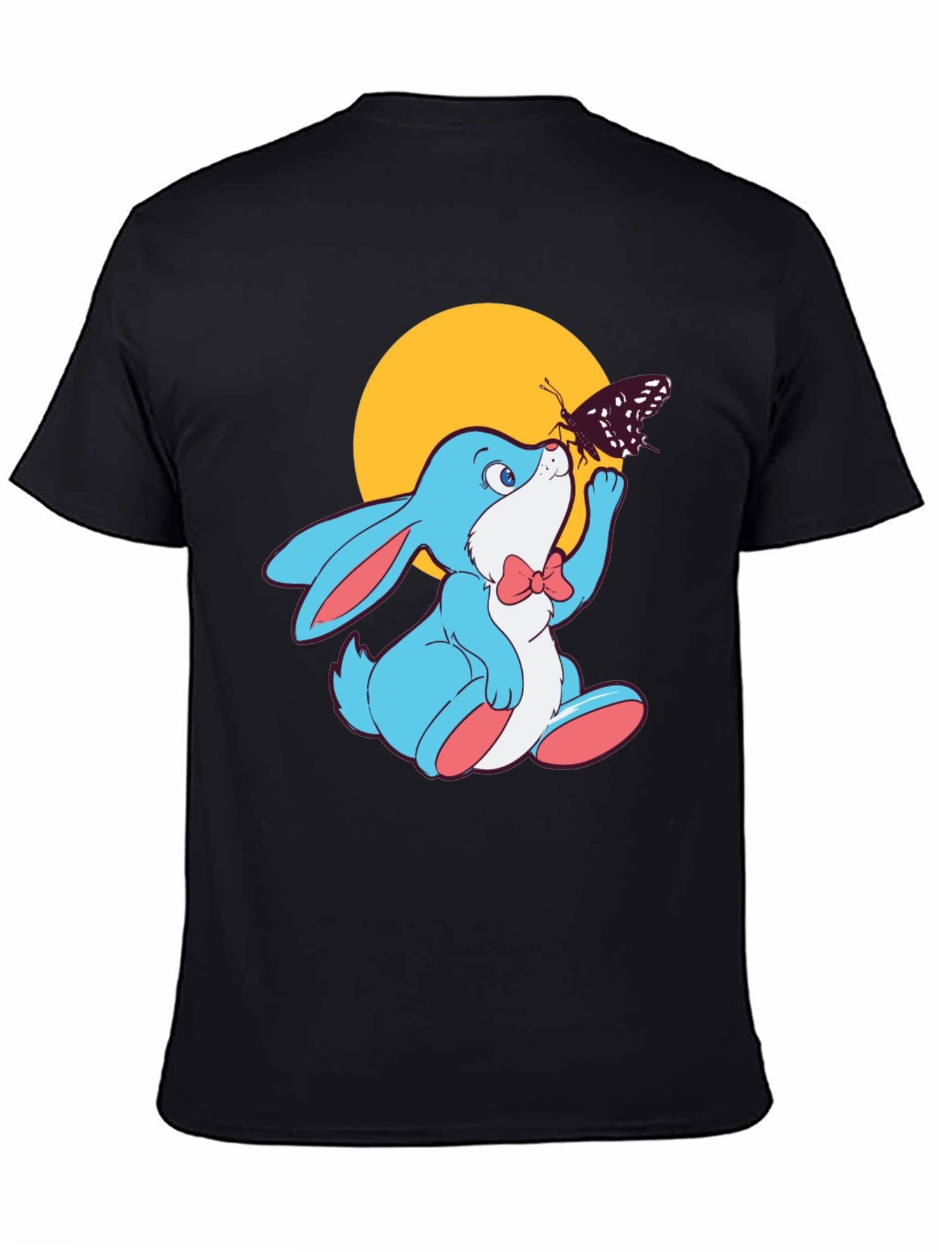 Cute Bunny with Butterfly Graphic T-Shirt