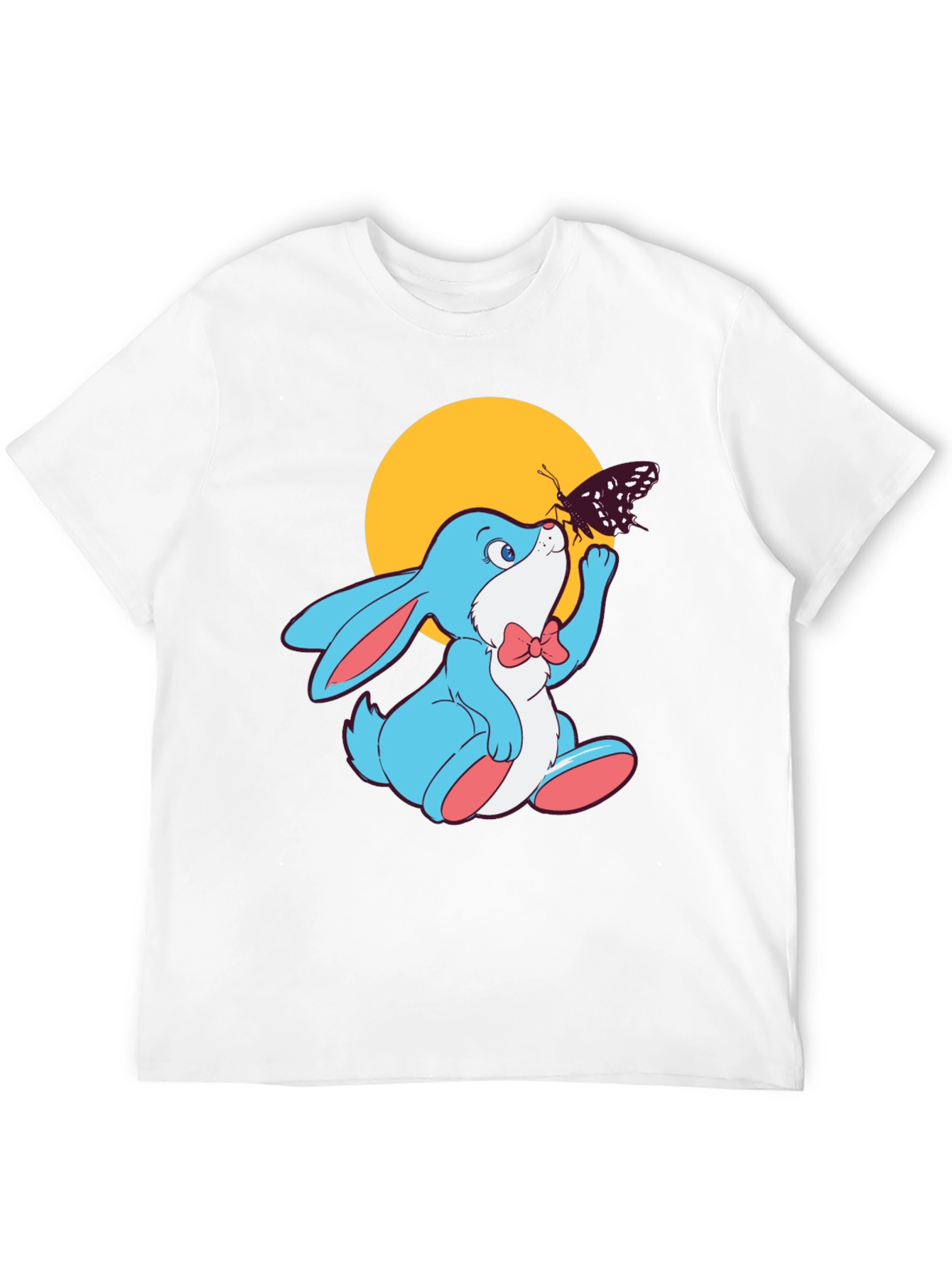 Cute Bunny with Butterfly Graphic T-Shirt