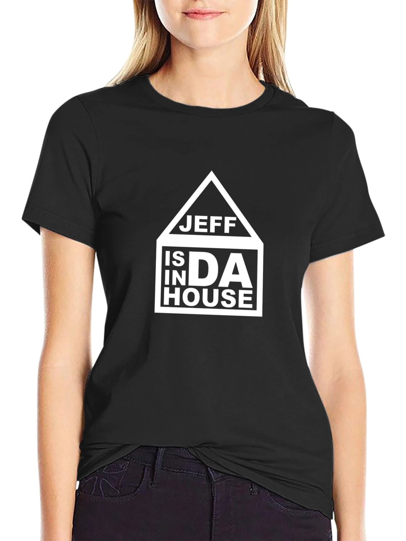 Jeff in Da House Black T-Shirt