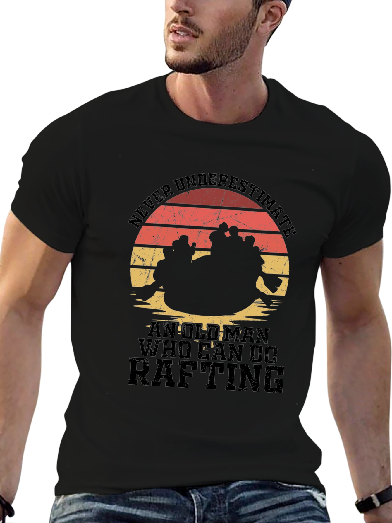 Rafting Old Man Graphic T-Shirt
