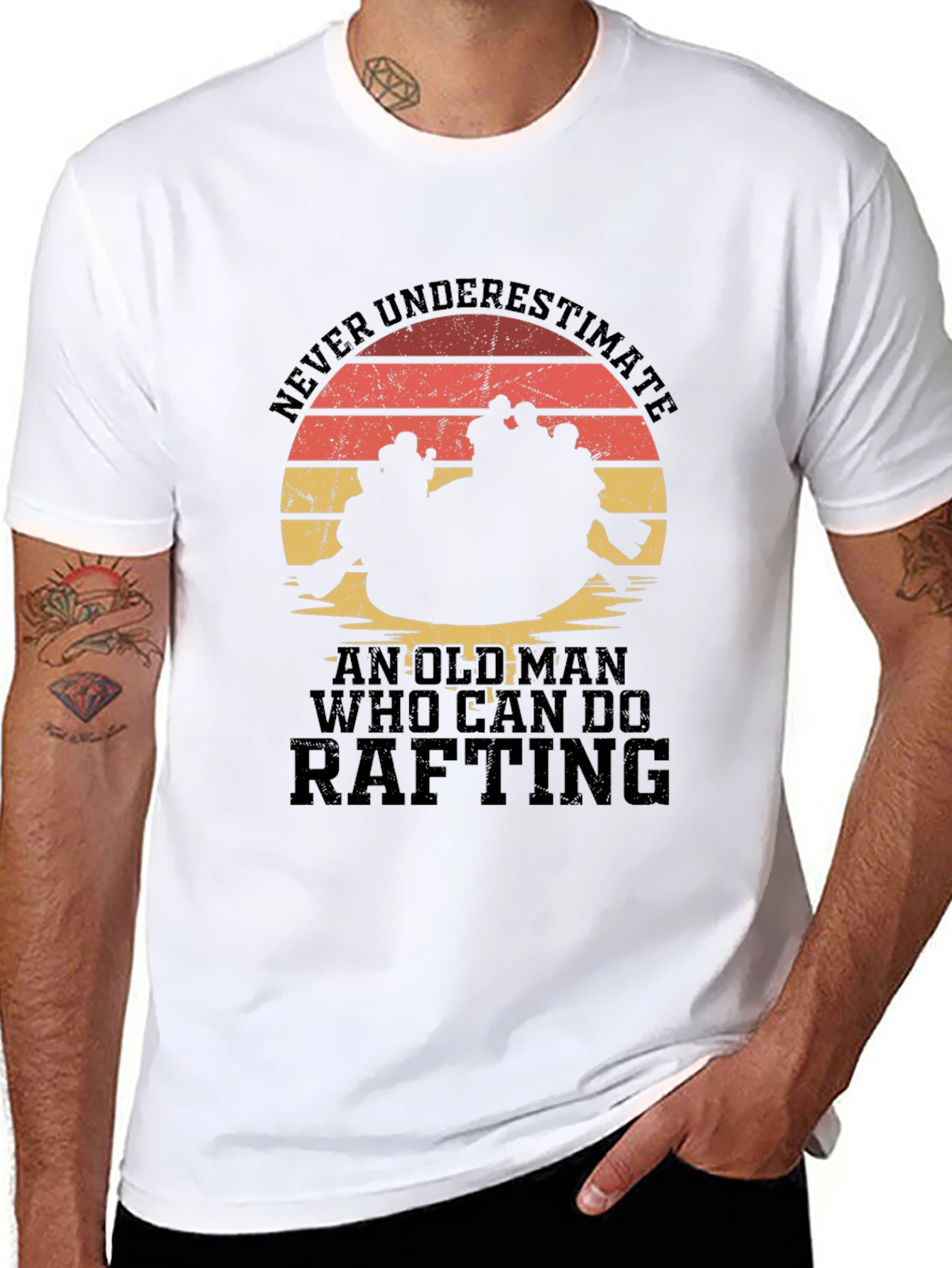 Rafting Old Man Graphic T-Shirt