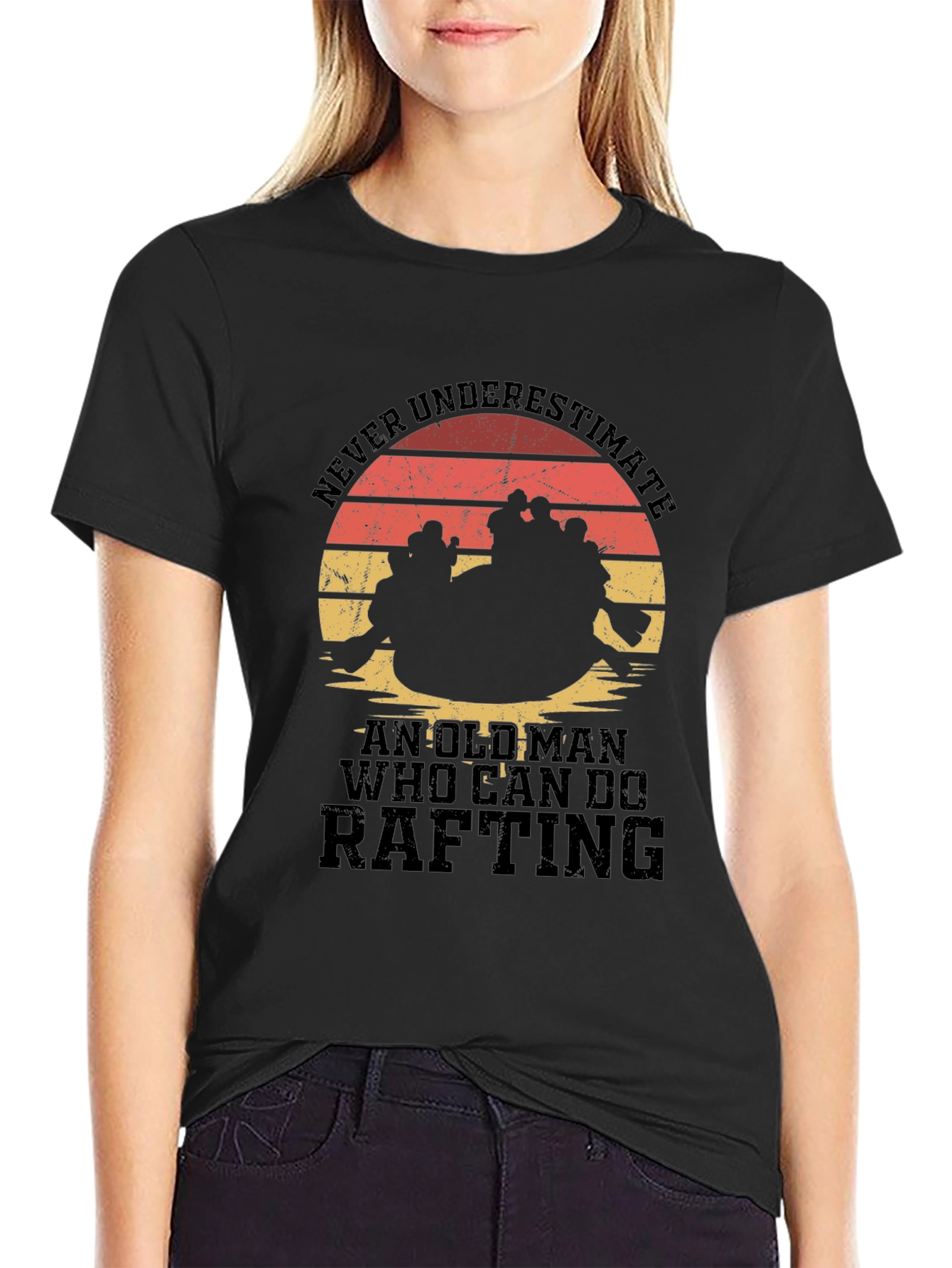 Rafting Old Man Graphic T-Shirt