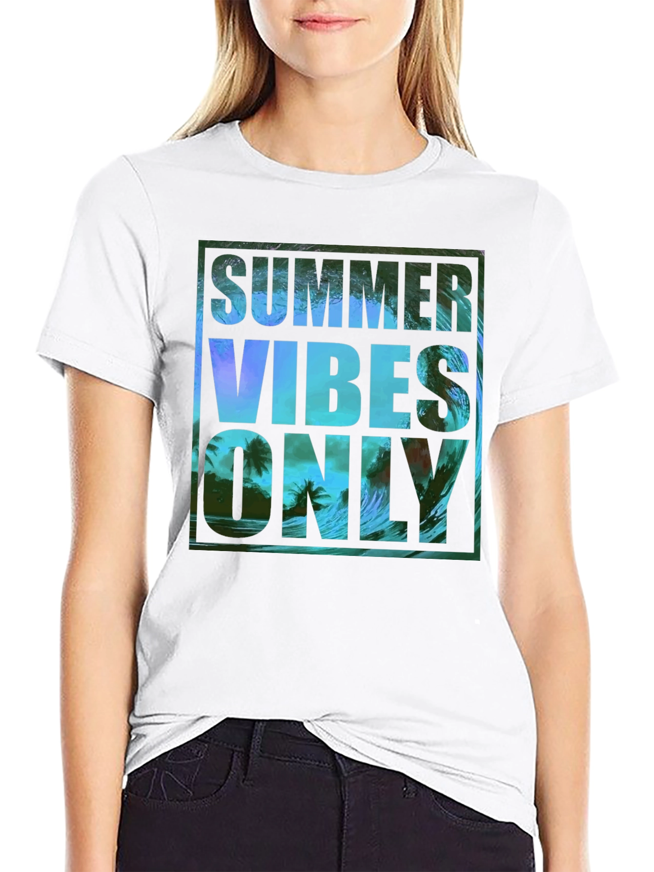 Summer Vibes Only Graphic T-Shirt - Black