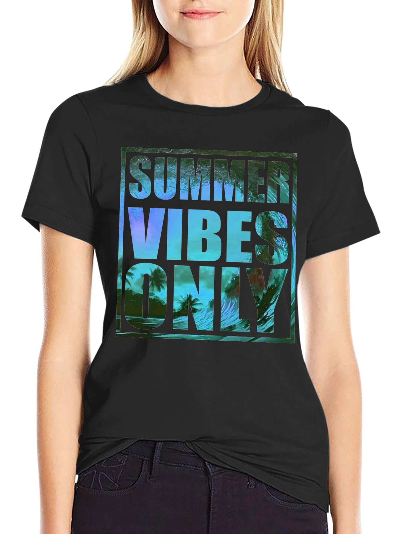Summer Vibes Only Graphic T-Shirt - Black