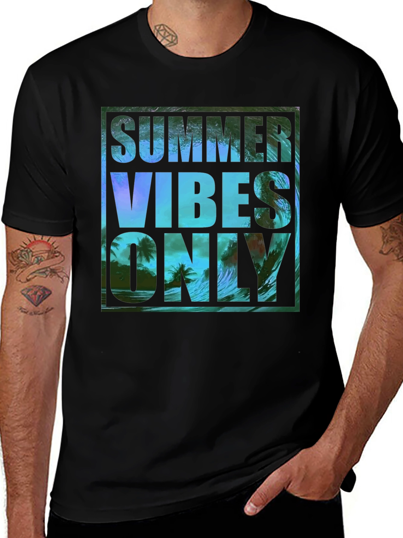 Summer Vibes Only Graphic T-Shirt - Black