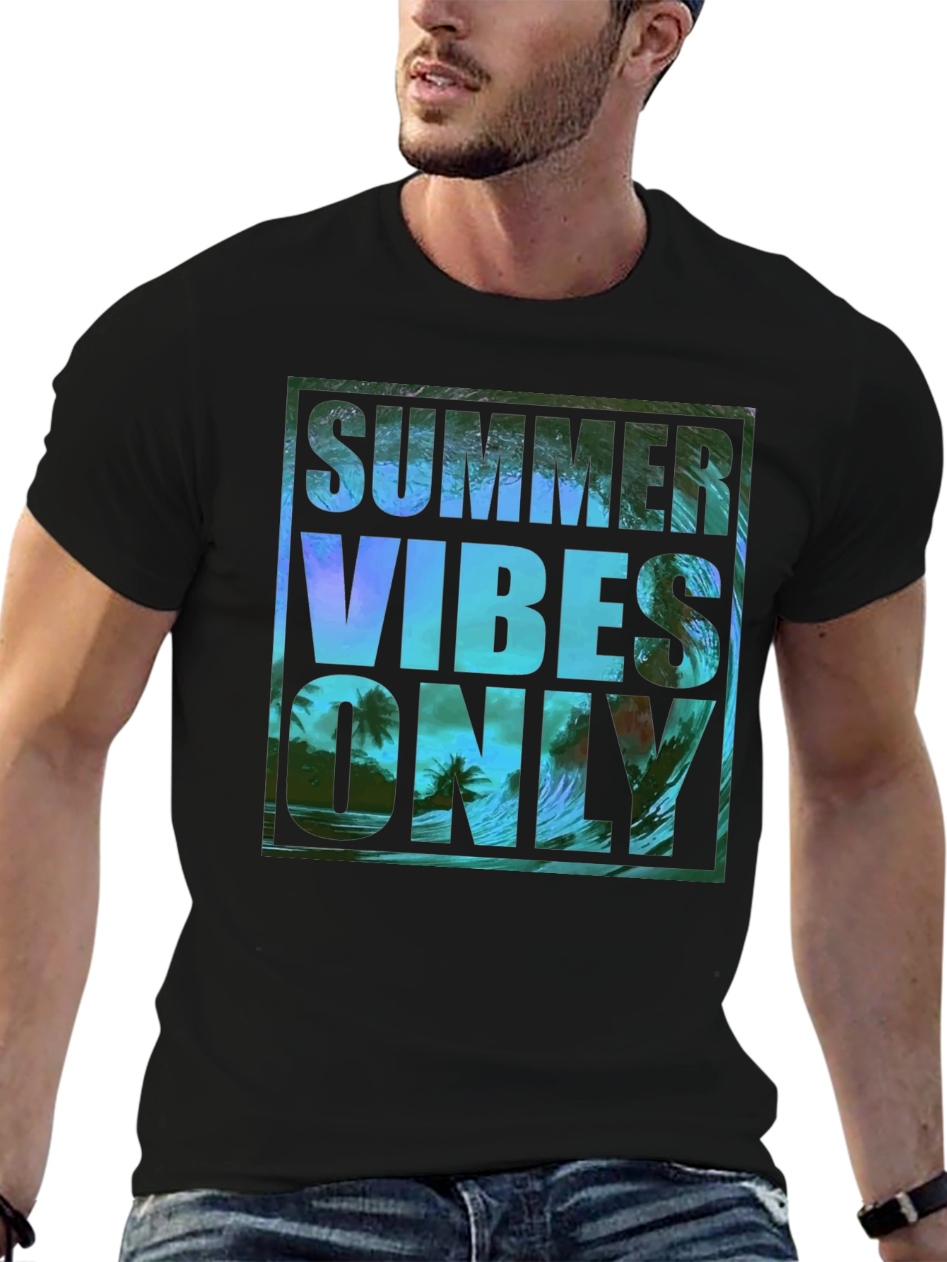Summer Vibes Only Graphic T-Shirt - Black