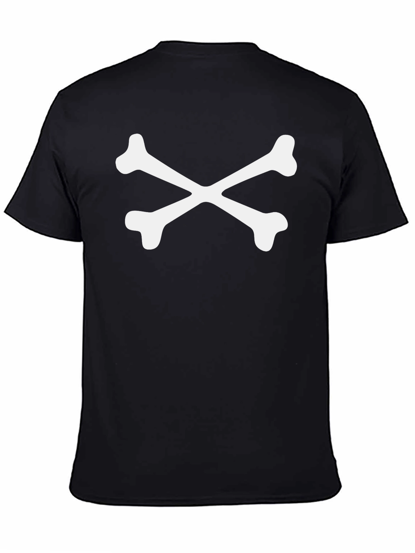 Crossbones Graphic Tee - Bold Black Cotton T-Shirt