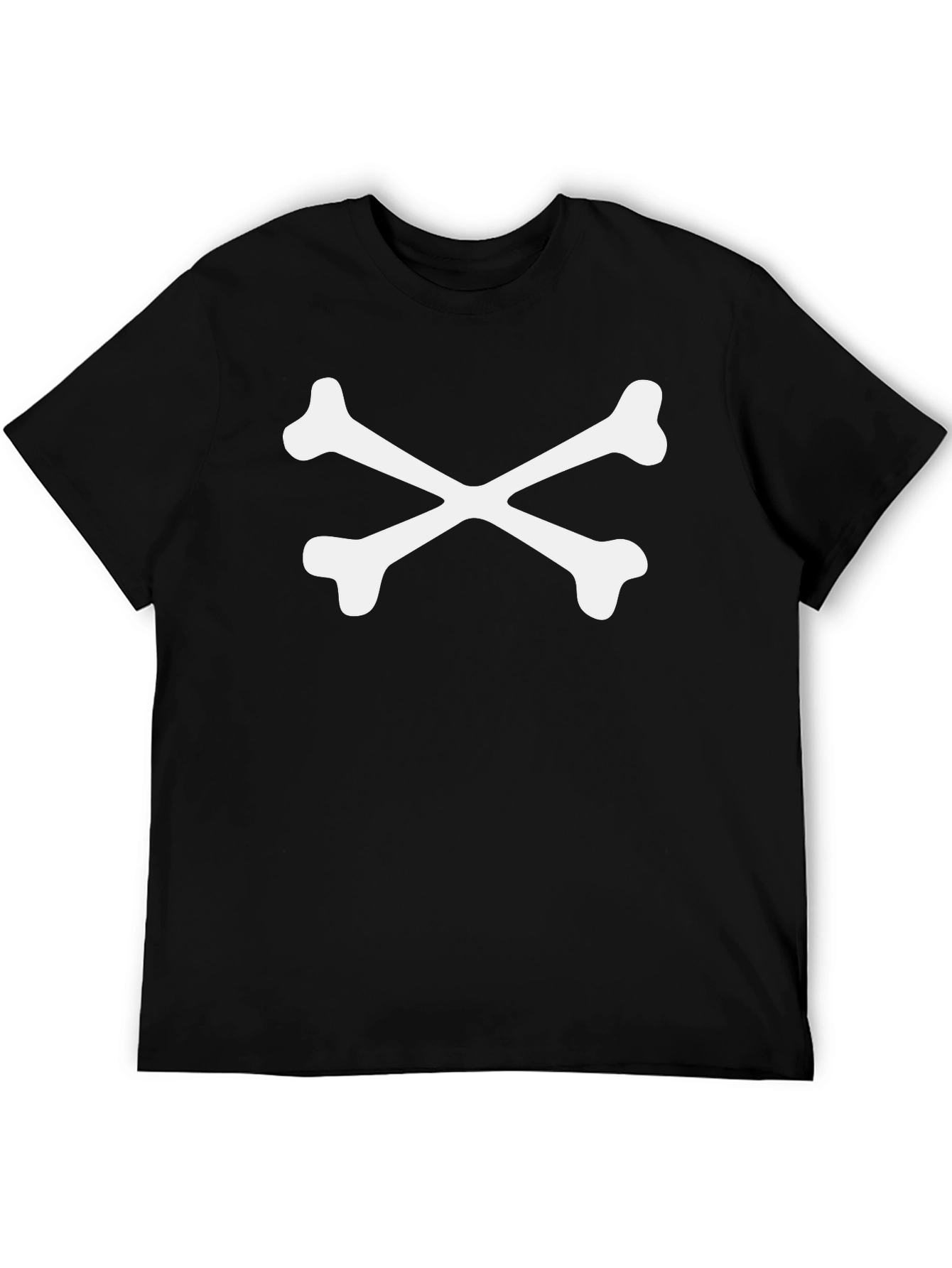 Crossbones Graphic Tee - Bold Black Cotton T-Shirt