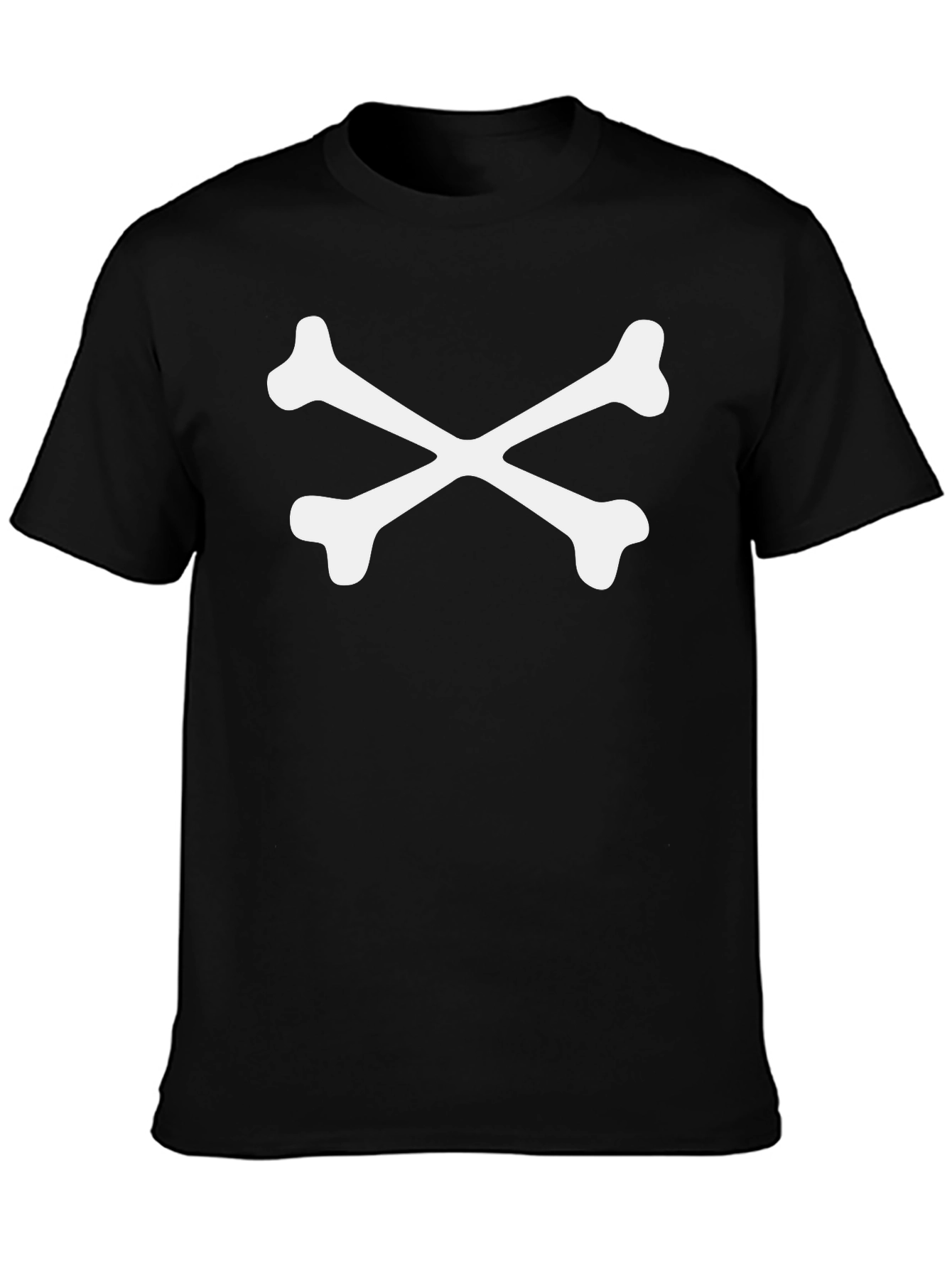 Crossbones Graphic Tee - Bold Black Cotton T-Shirt