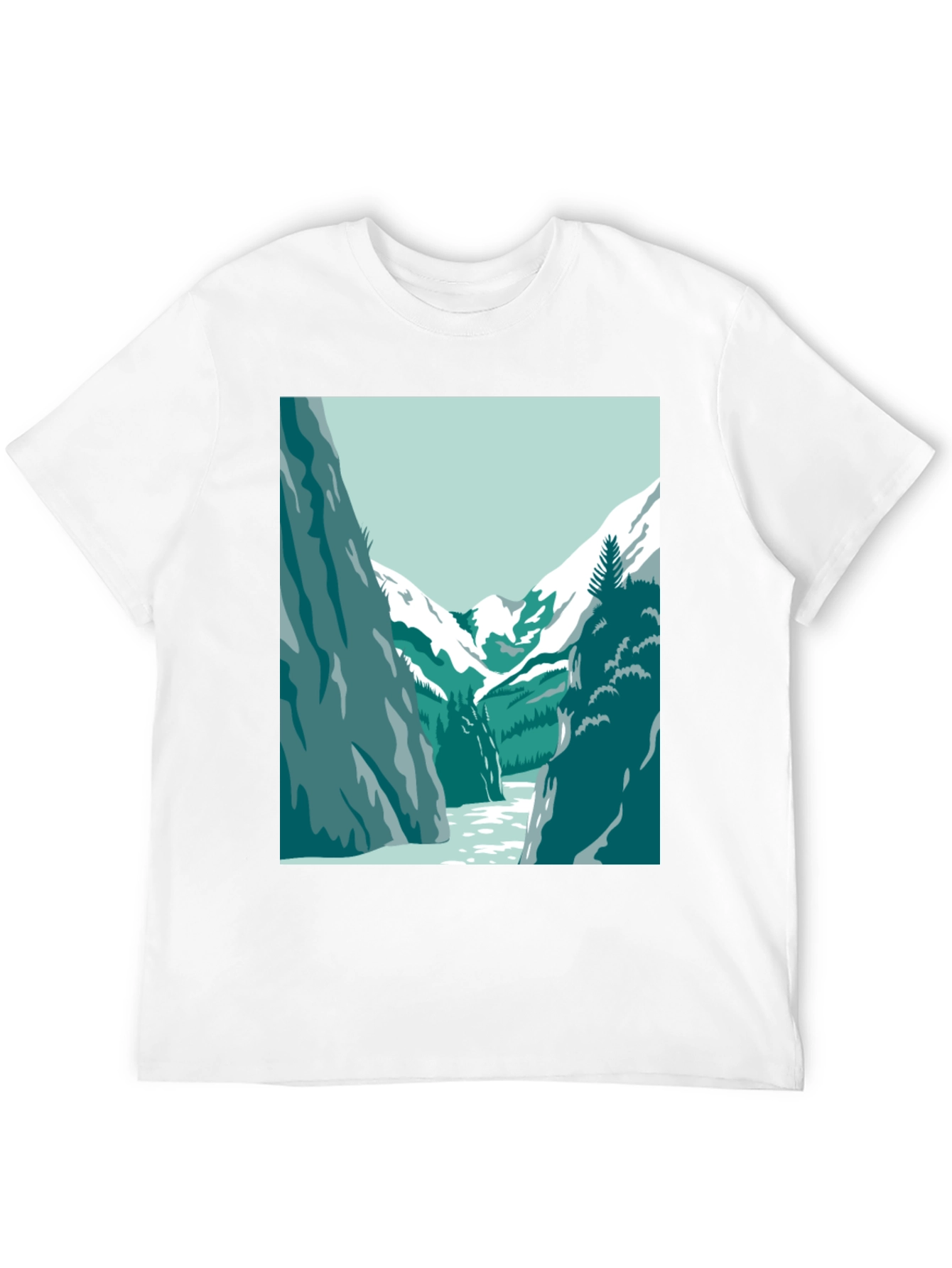 Mountain River Graphic Tee - Black Casual T-Shirt