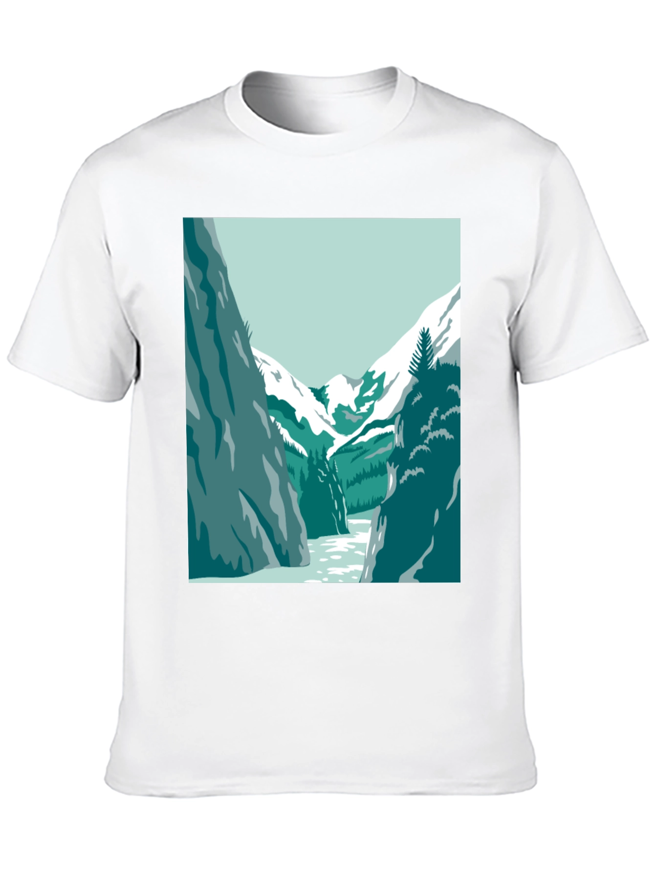 Mountain River Graphic Tee - Black Casual T-Shirt