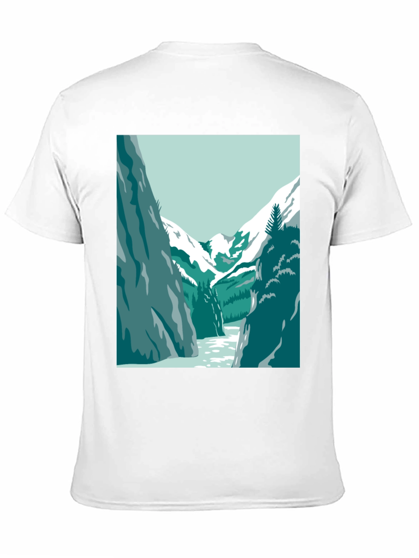 Mountain River Graphic Tee - Black Casual T-Shirt